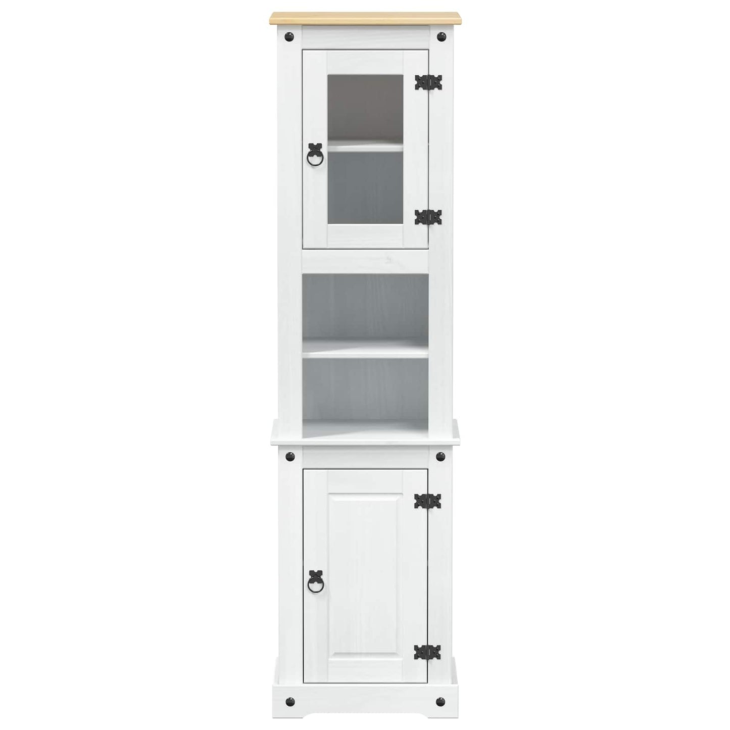 Baderomsskap med hylle Hvit 50 x 40 x 185 cm Massiv furu vidaXL