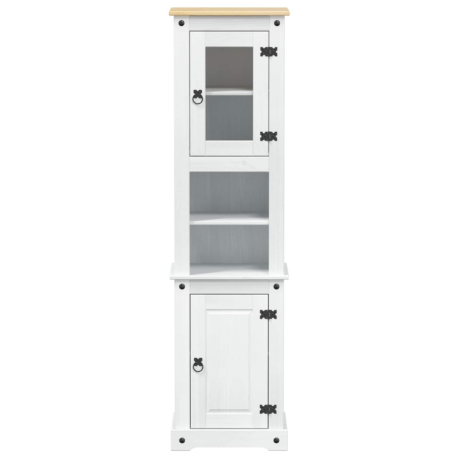 Baderomsskap med hylle Hvit 50 x 40 x 185 cm Massiv furu vidaXL