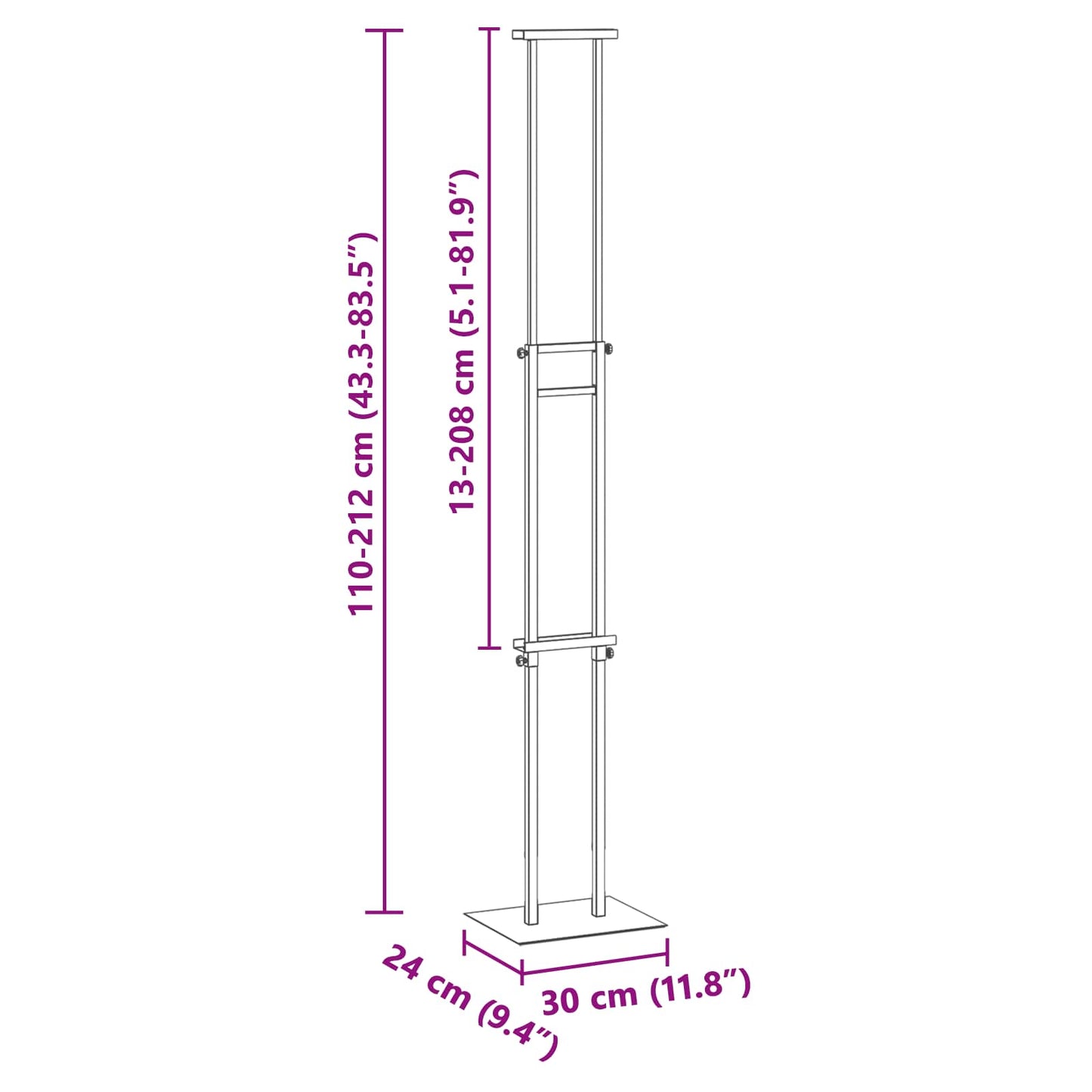Messe Utstillinger Gull 30 x 23,5 x 210 cm Stål