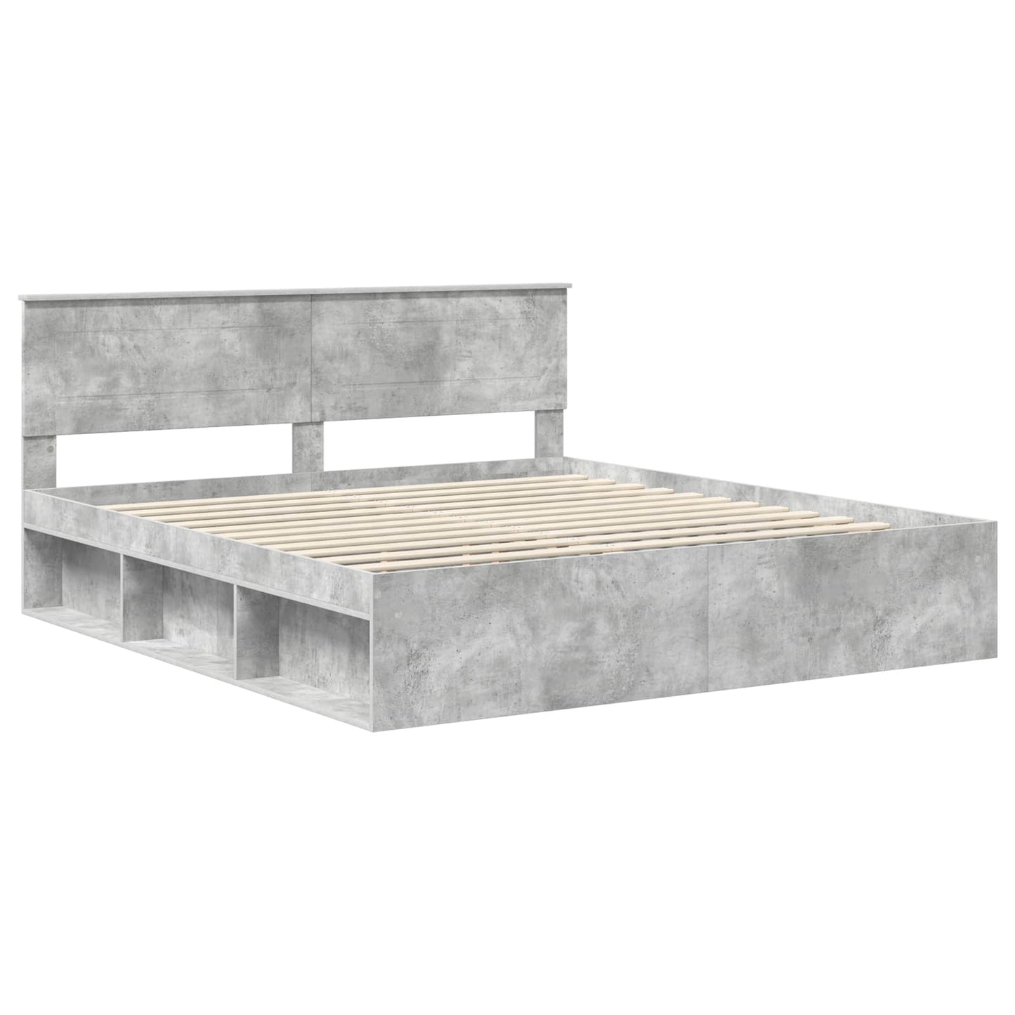 Sengestamme med hodegjerde Betong 180 x 200 cm Konstruert tre