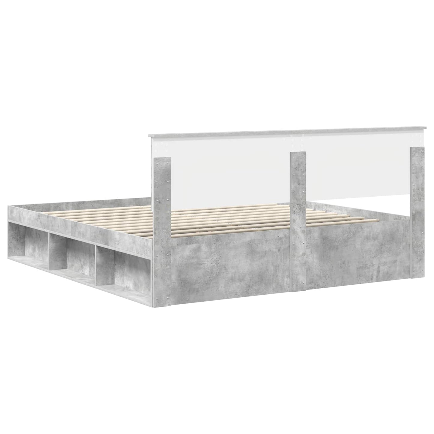 Sengestamme med hodegjerde Betong 180 x 200 cm Konstruert tre