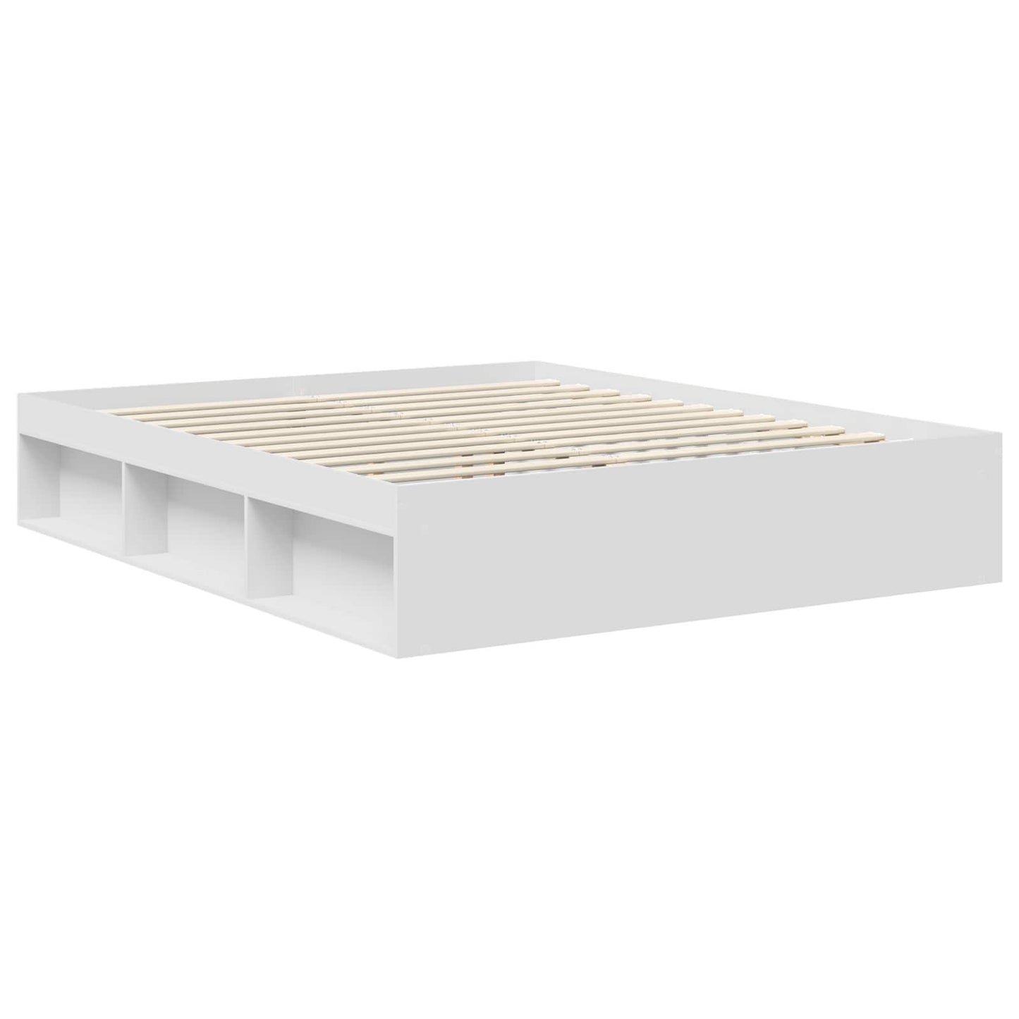 Sengestamme med hodegjerde Hvit 160 x 200 cm Konstruert tre