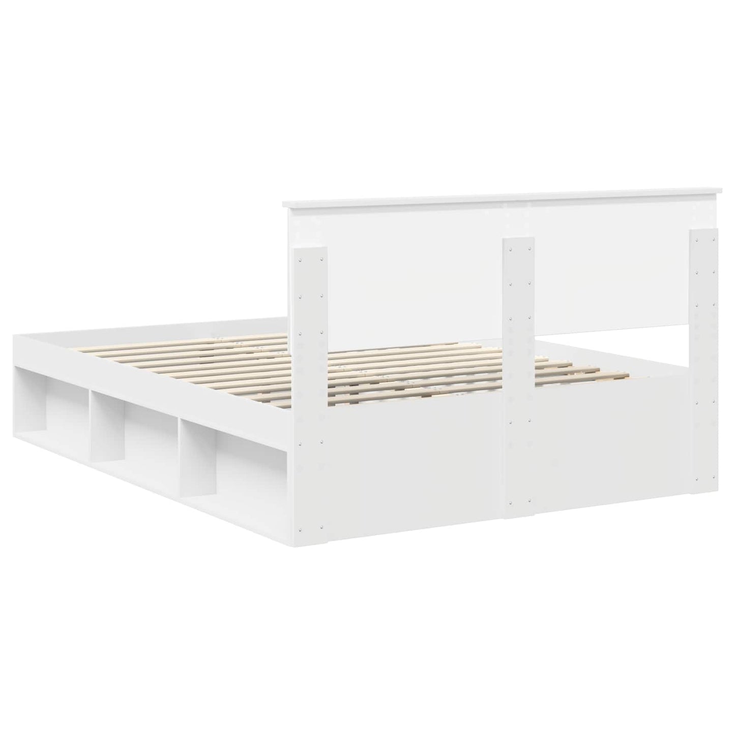 Sengestamme med hodegjerde Hvit 160 x 200 cm Konstruert tre