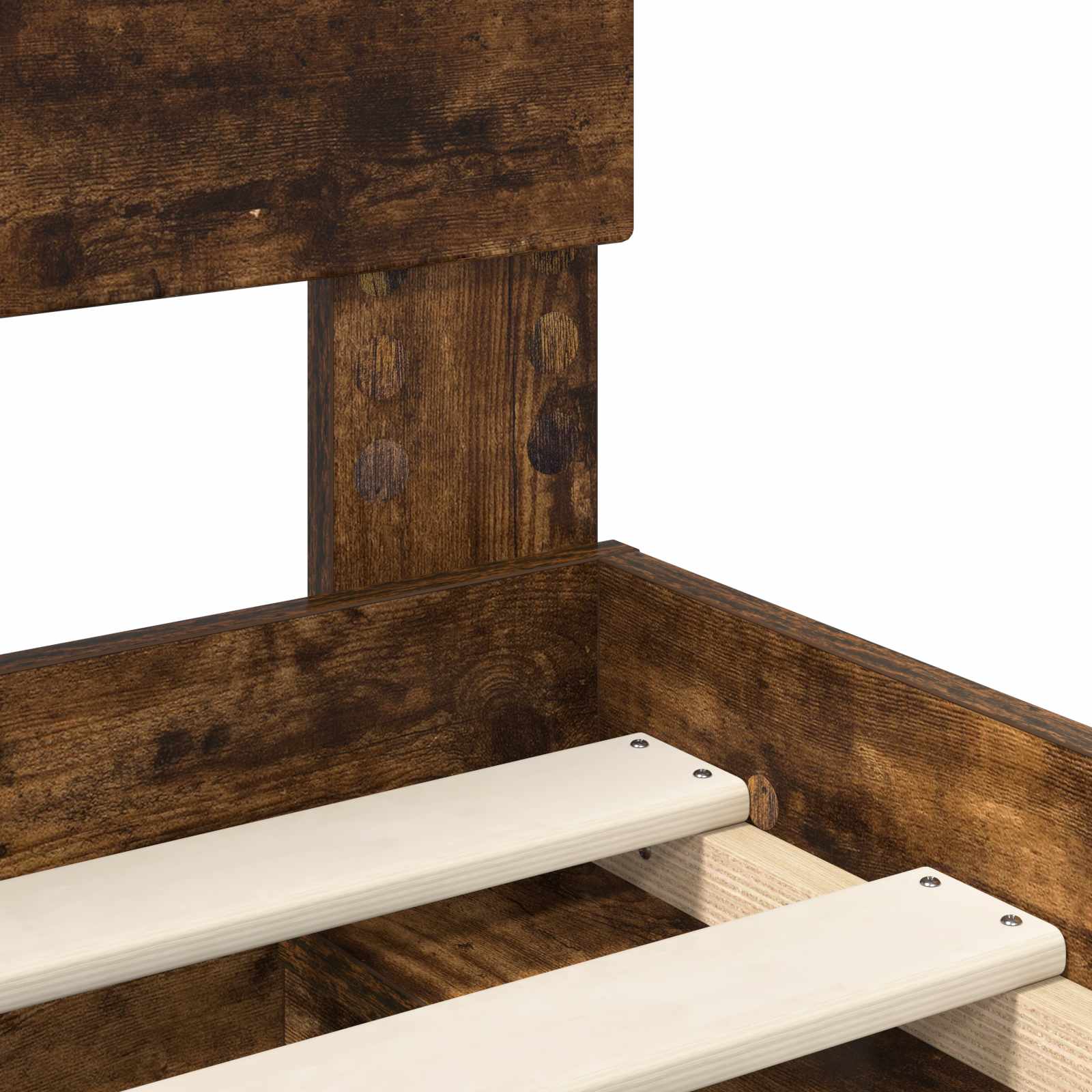 Sengestamme med hodegjerde Røkt eik 150 x 200 cm Konstruert tre