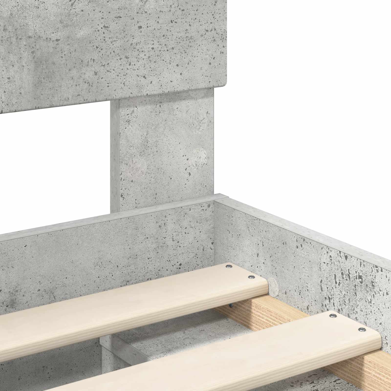 Sengestamme Betonggrå 135 x 190 cm Konstruert tre