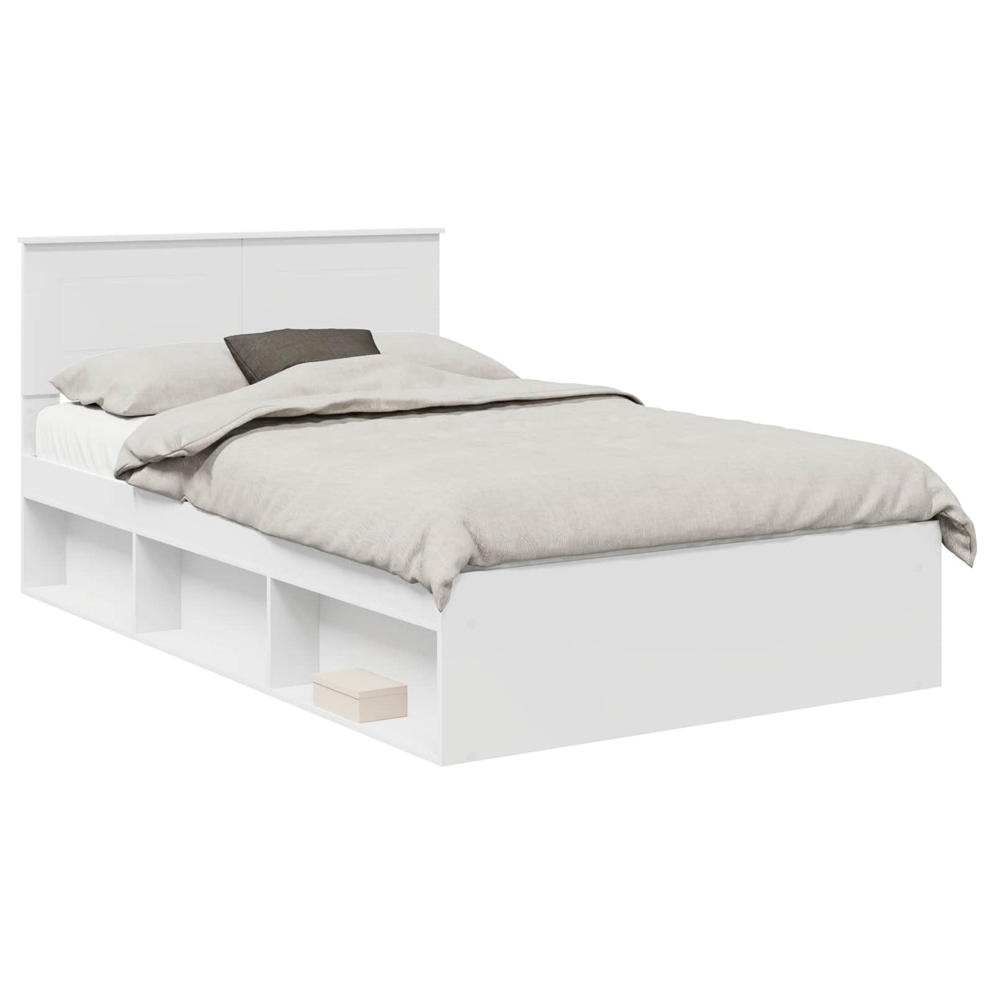 Sengestamme med hodegjerde Hvit 120 x 190 cm Konstruert tre