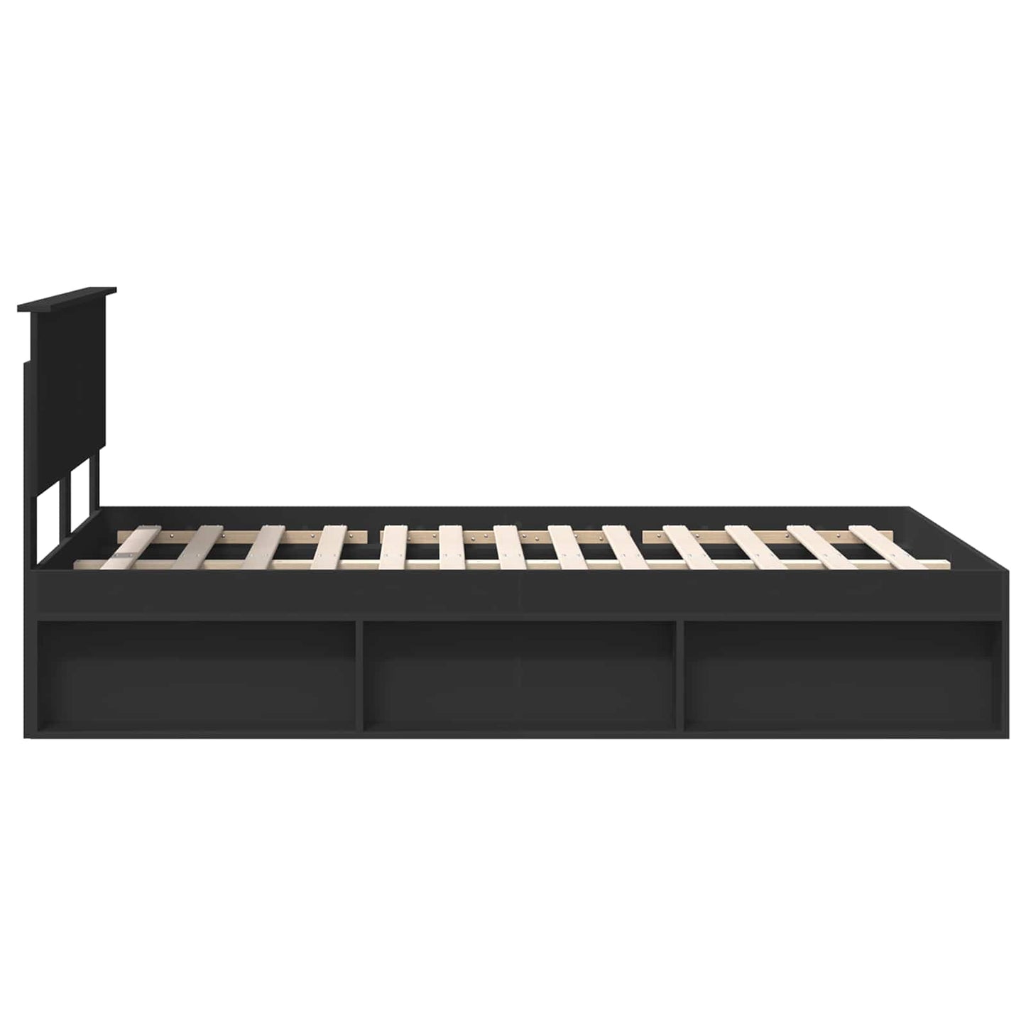 Sengestamme med hodegjerde Svart 120 x 200 cm Konstruert tre