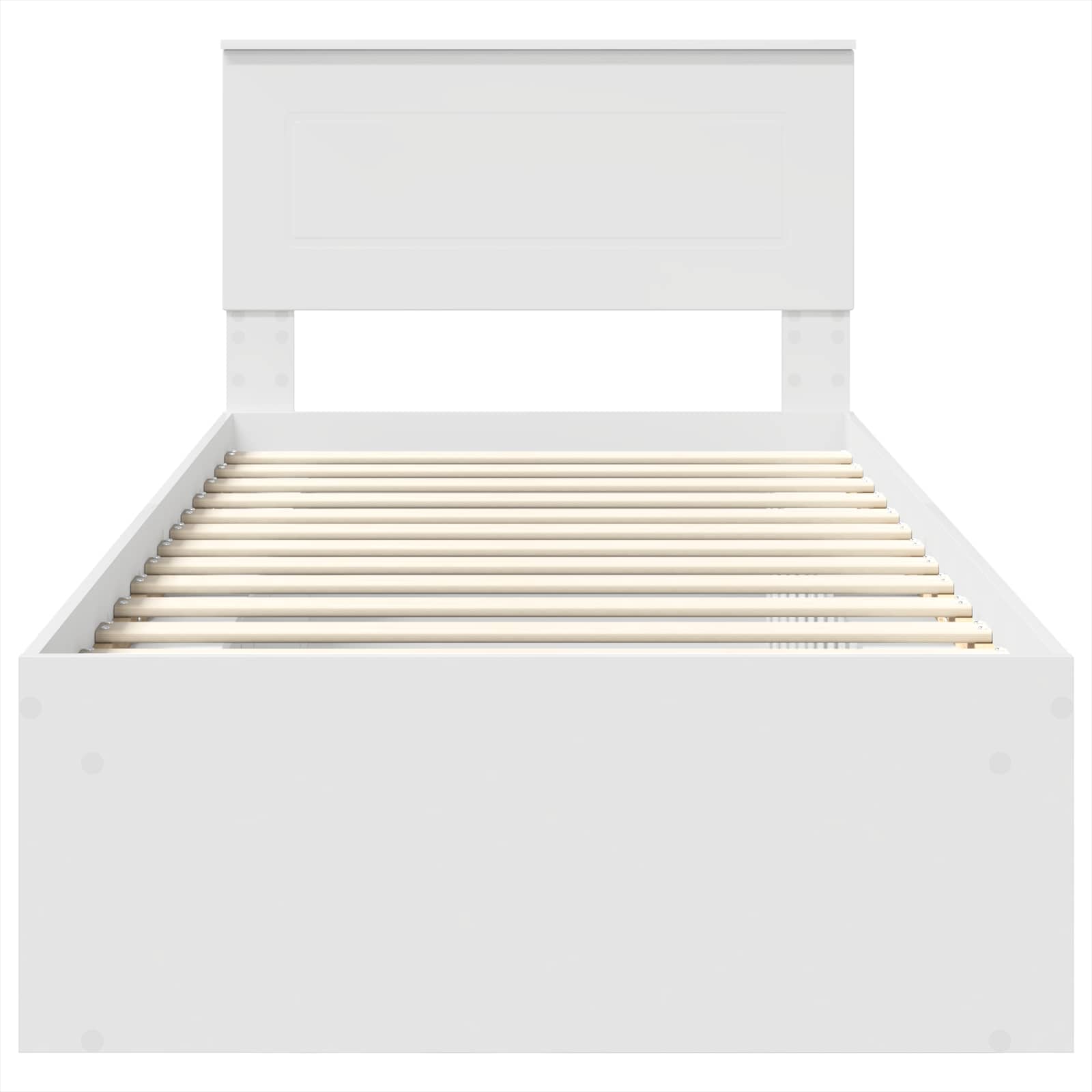 Sengestamme med hodegjerde Hvit 100 x 200 cm Konstruert tre