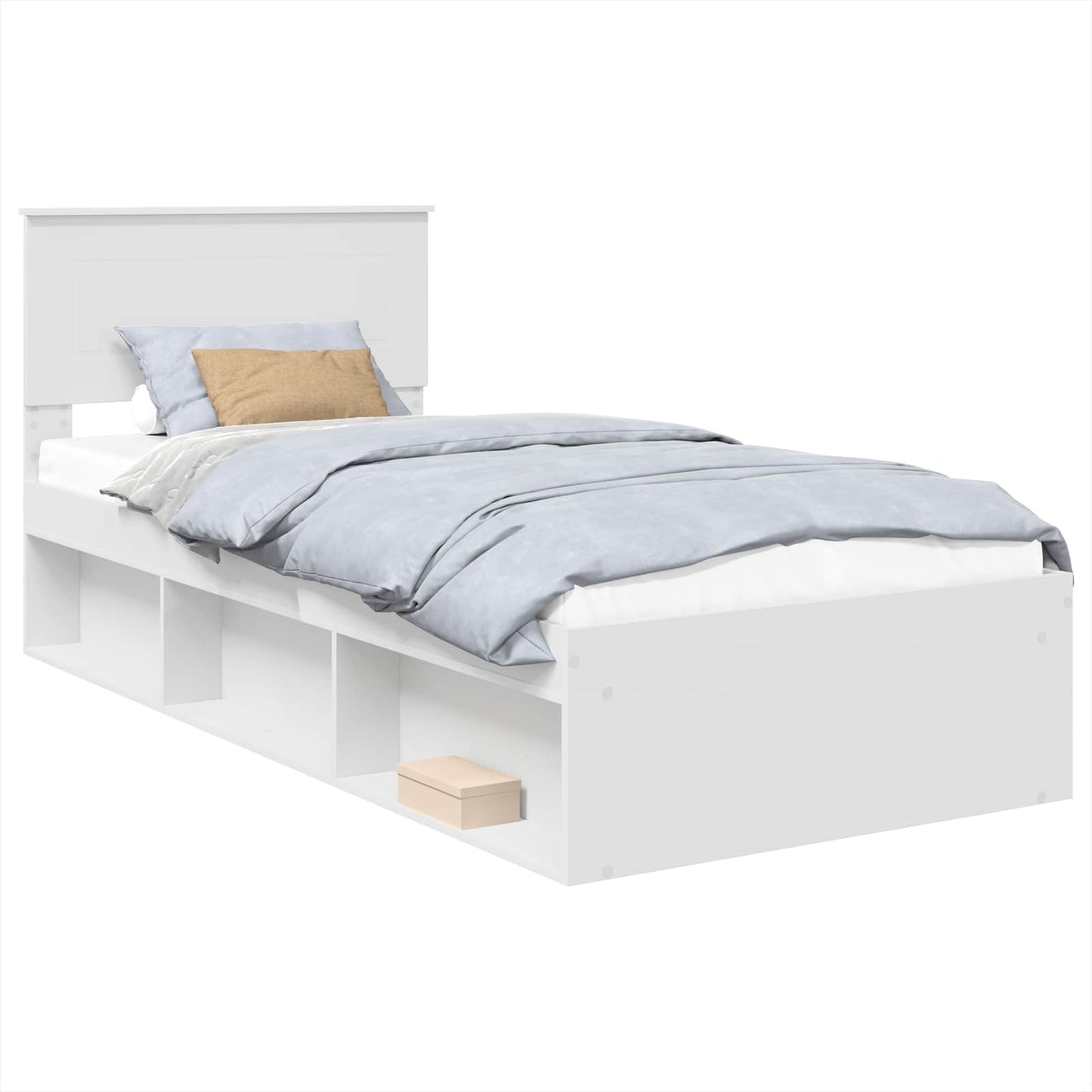 Sengestamme med hodegjerde Hvit 75 x 190 cm Konstruert tre