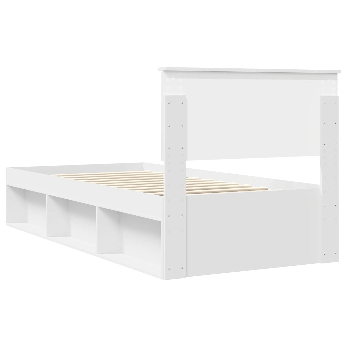 Sengestamme med hodegjerde Hvit 75 x 190 cm Konstruert tre