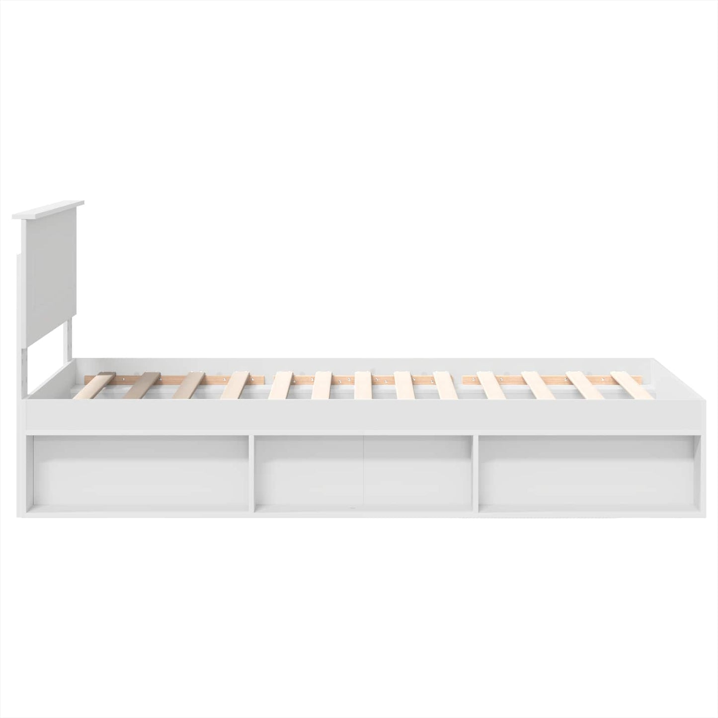 Sengestamme med hodegjerde Hvit 75 x 190 cm Konstruert tre