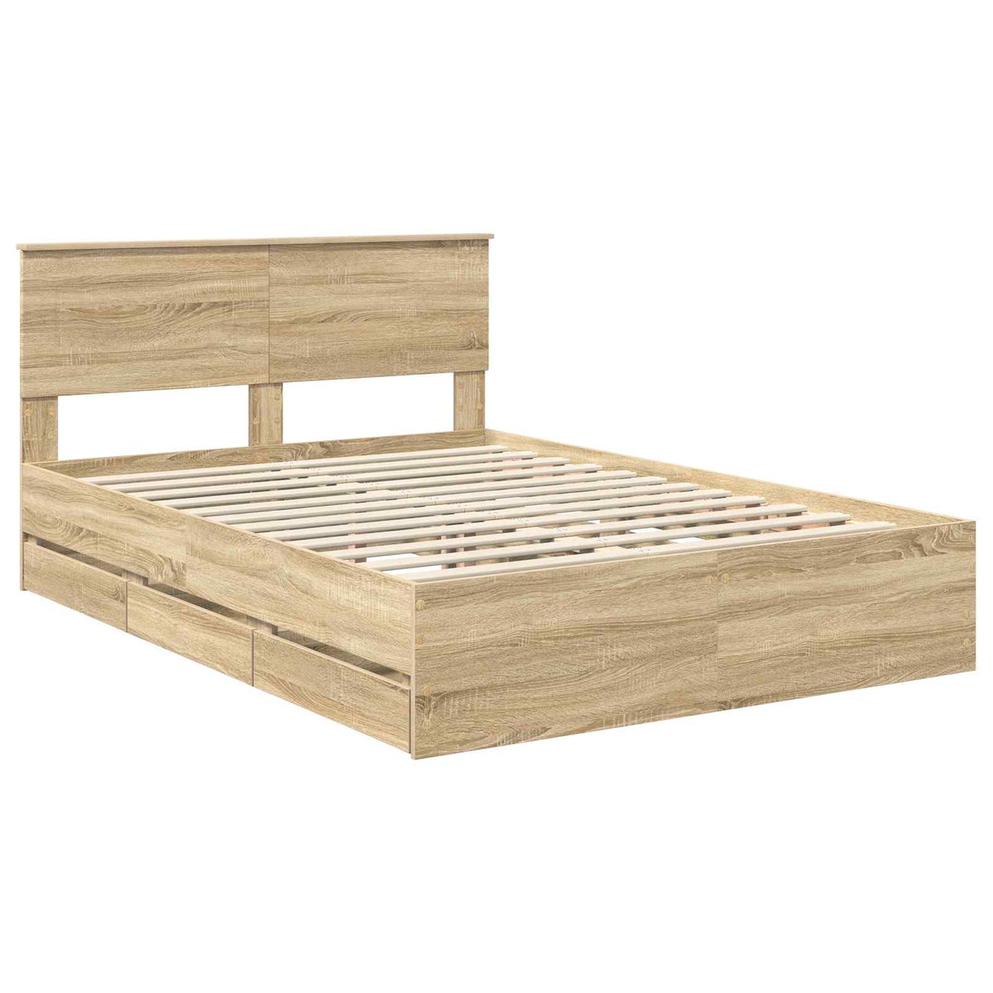 Sengestamme med skuff Sonoma eik 150 x 200 cm Ingeniørtre