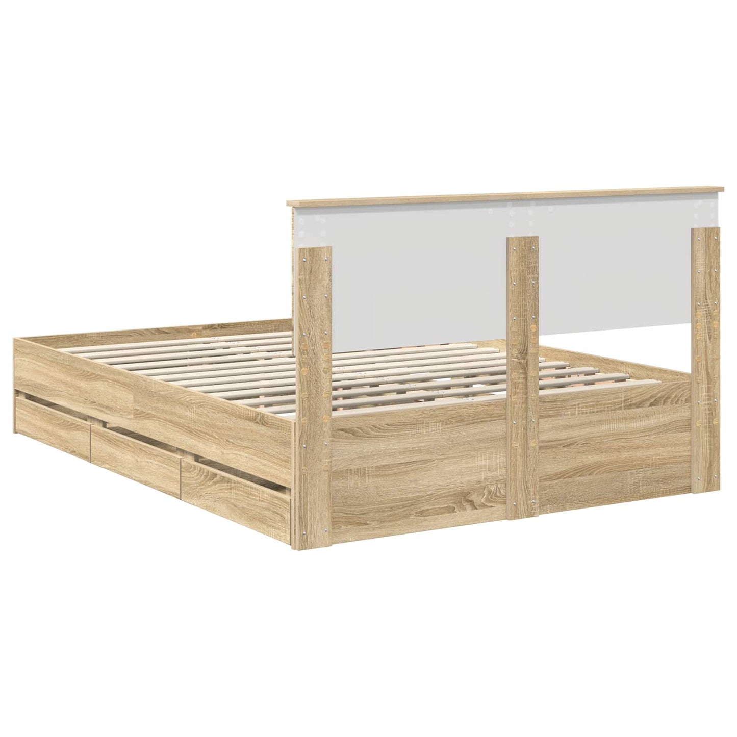 Sengestamme med skuff Sonoma eik 150 x 200 cm Ingeniørtre
