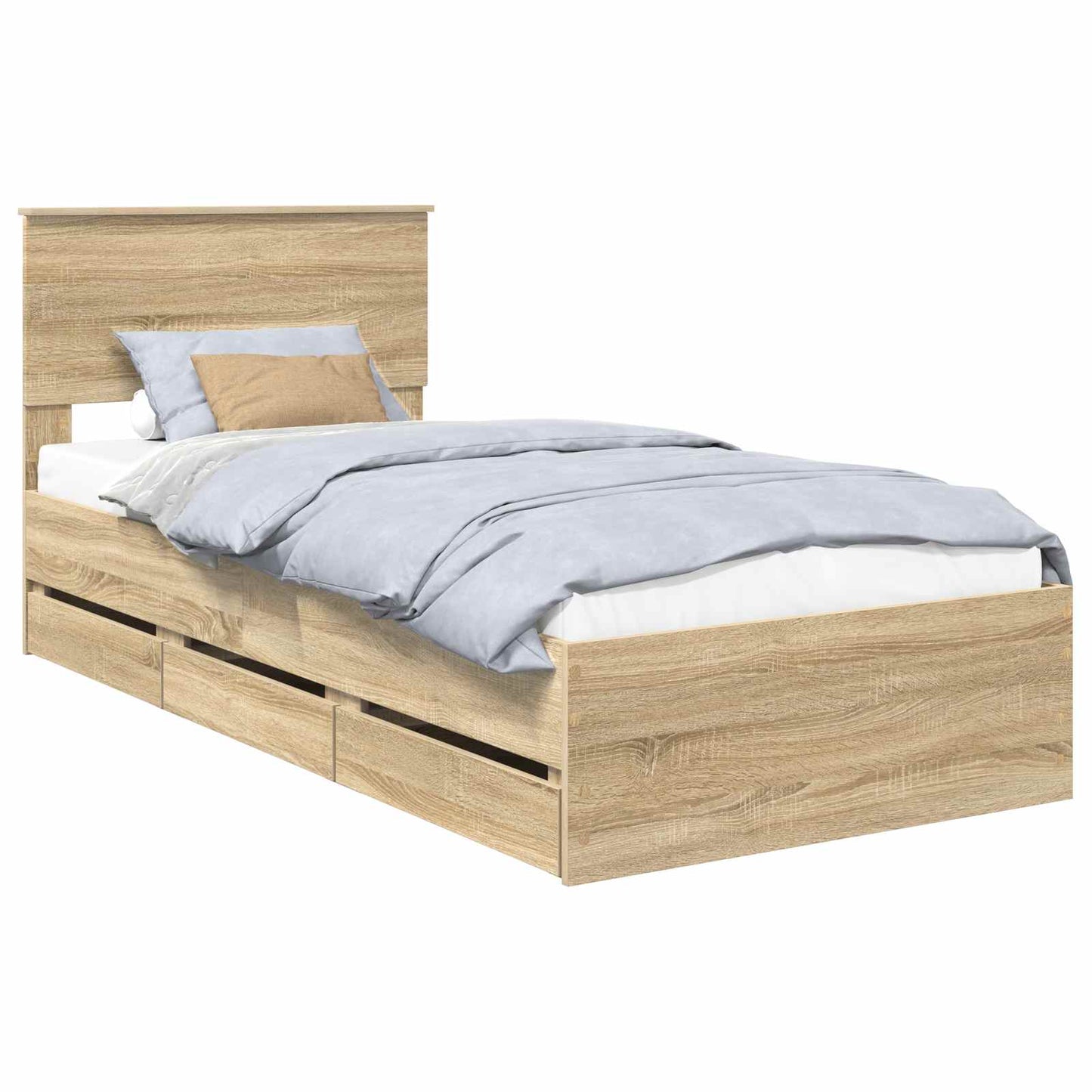 Sengestamme med skuff Sonoma eik 75 x 190 cm Ingeniørtre