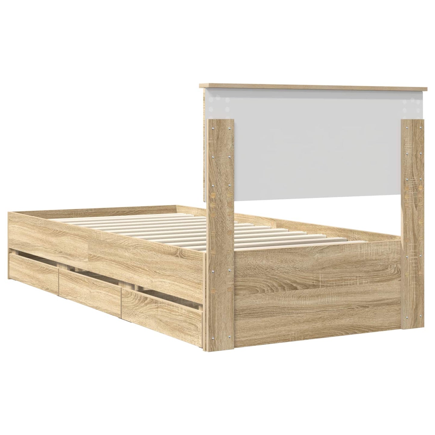 Sengestamme med skuff Sonoma eik 75 x 190 cm Ingeniørtre