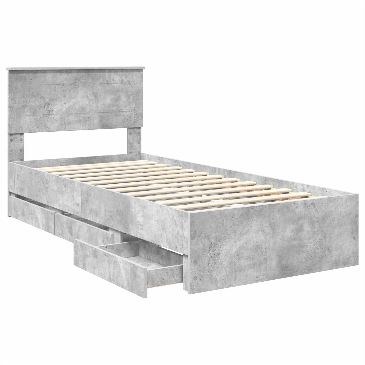 Sengestamme med skuff Betonggrå 75 x 190 cm Ingeniørtre