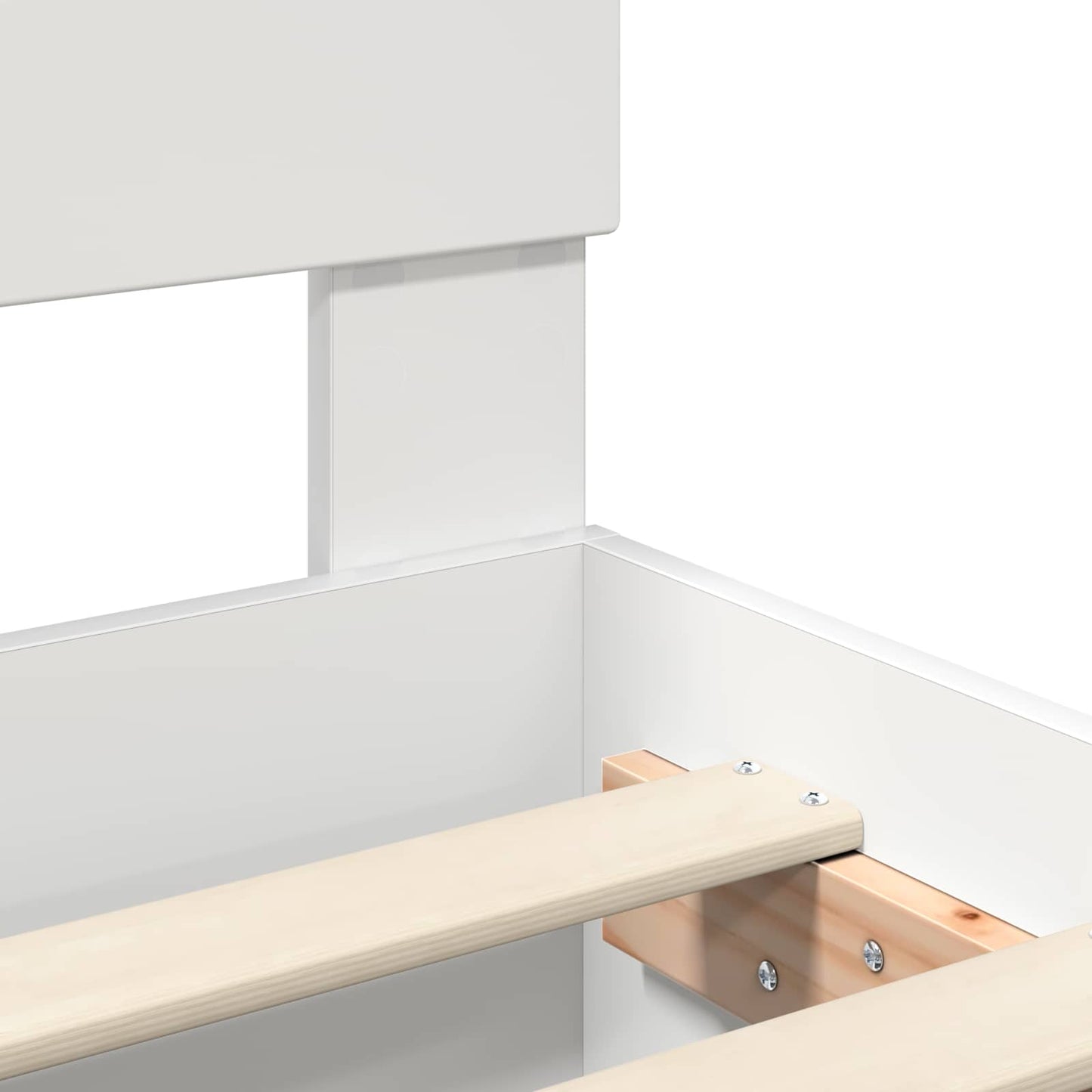 Sengestamme med LED -stripelys Hvit 200 x 200 cm Konstruert tre