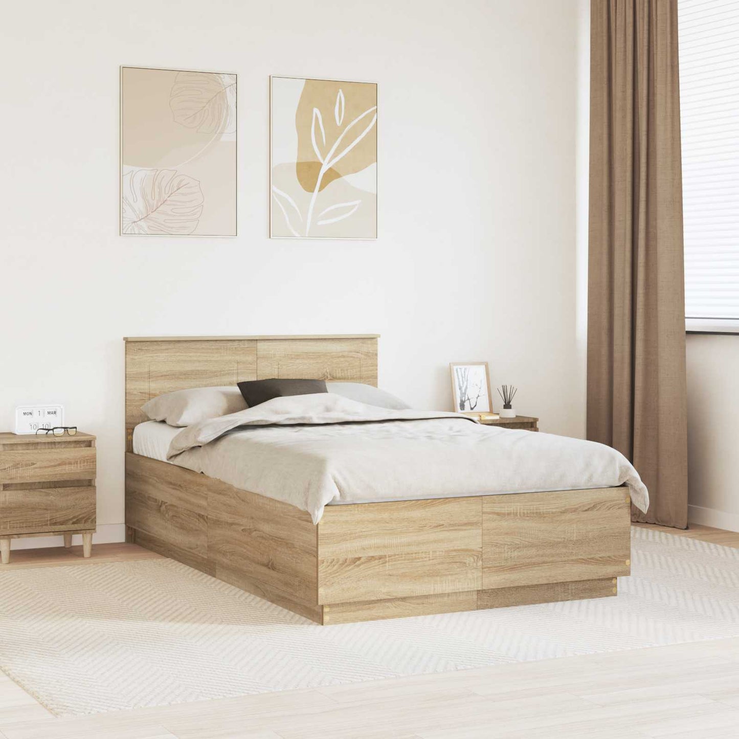 Sengestamme Sonoma eik 120 x 190 cm Konstruert tre