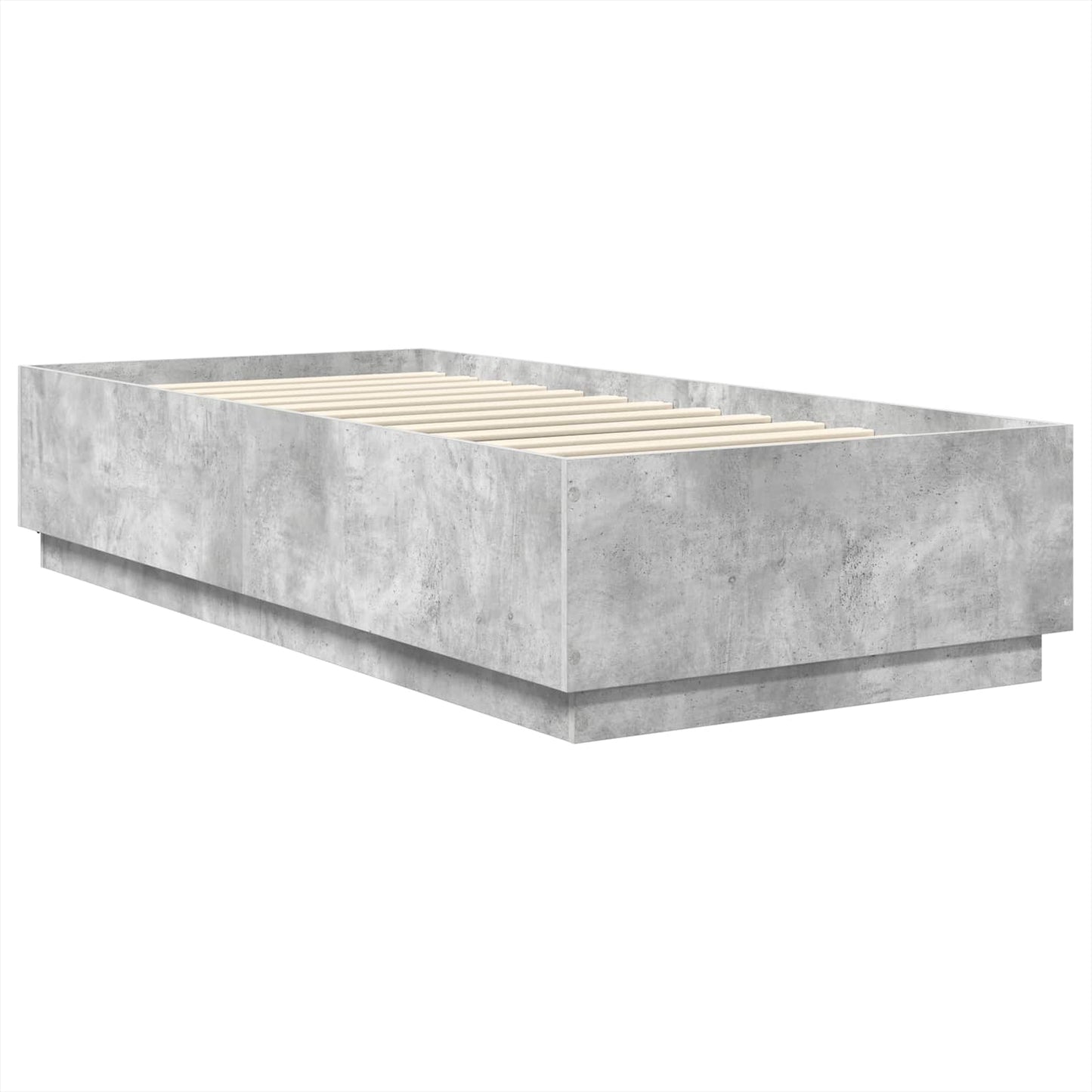 Sengestamme med hodegjerde Betonggrå 70 x 190 cm Konstruert tre