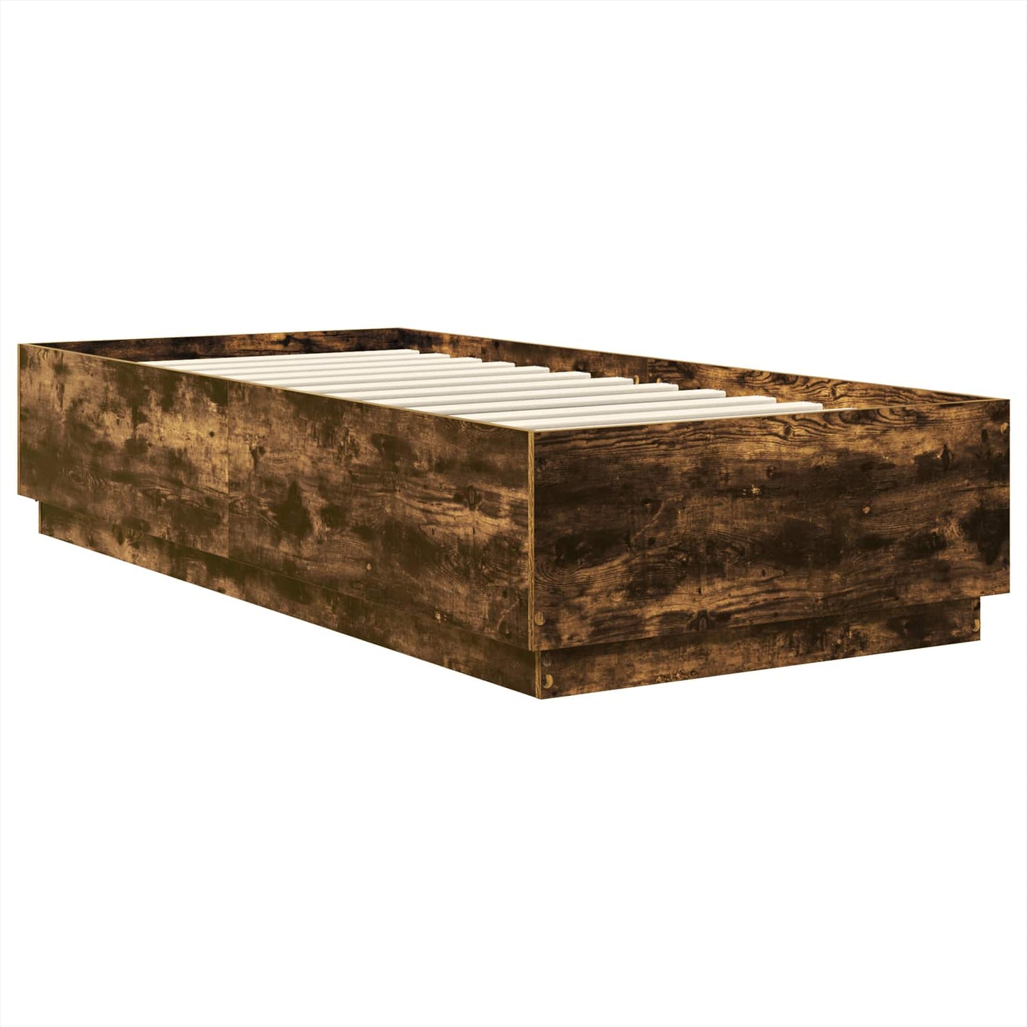 Sengestamme med hodegjerde Røkt eik 70 x 190 cm Konstruert tre