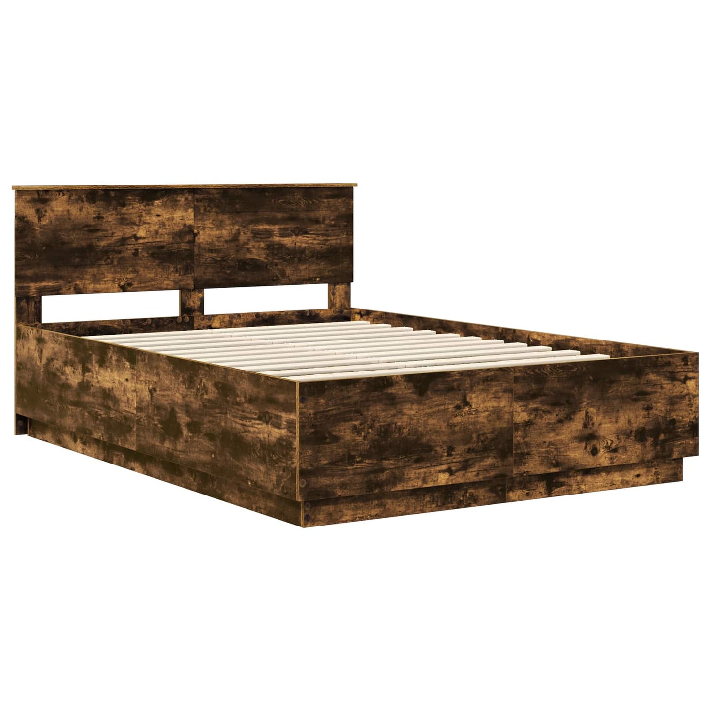 Sengestamme med hodegjerde Røkt Eik 150 x 200 cm Konstruert tre