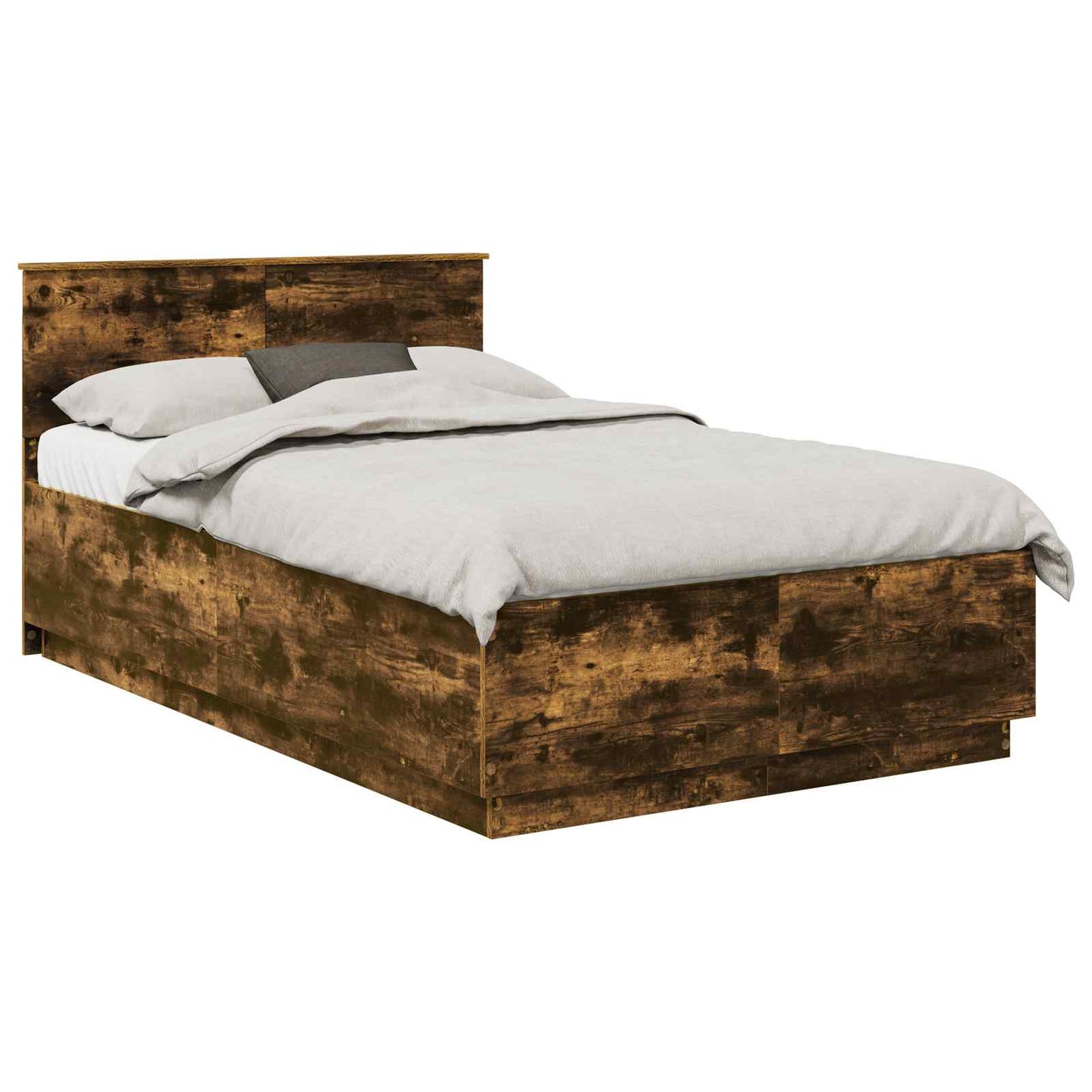 Sengestamme med hodegjerde Røkt Eik 135 x 190 cm Konstruert tre