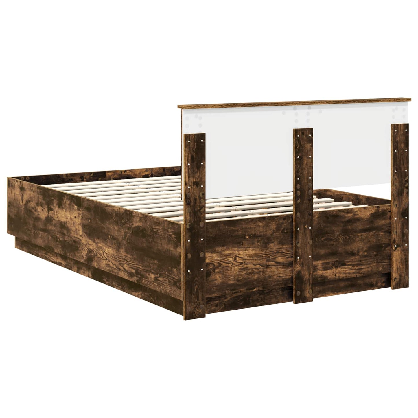 Sengestamme med hodegjerde Røkt Eik 135 x 190 cm Konstruert tre