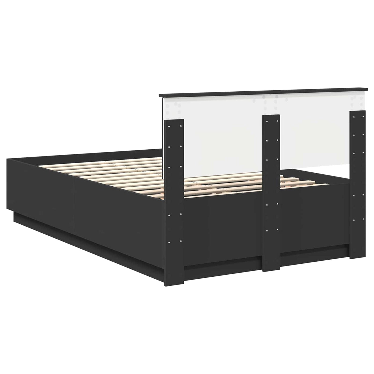 Sengestamme med hodegjerde Svart 120 x 200 cm Konstruert tre