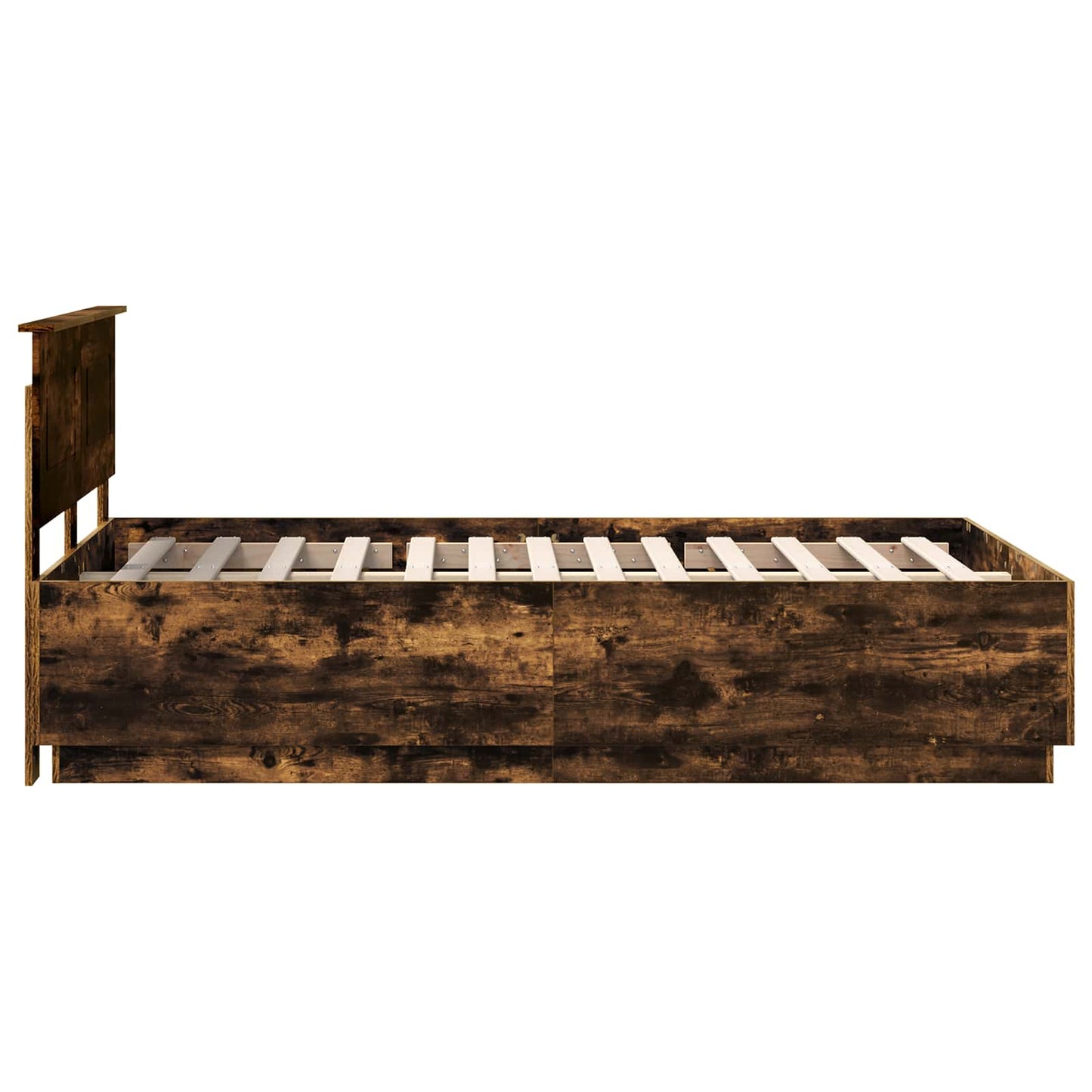 Sengestamme med hodegjerde Røkt Eik 120 x 200 cm Konstruert tre