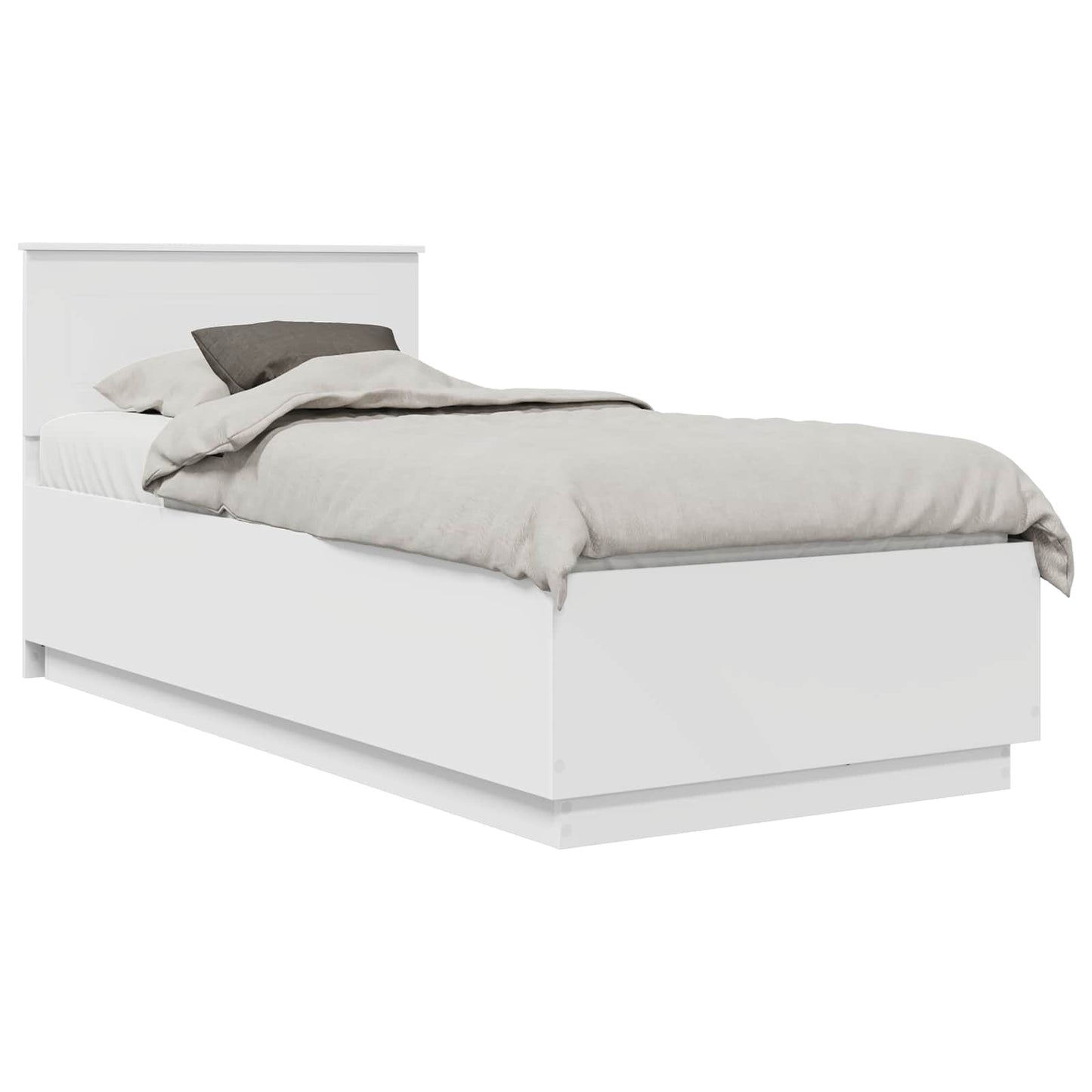 Sengestamme med hodegjerde Hvit 100 x 200 cm Konstruert tre
