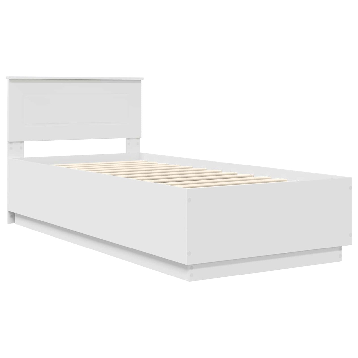 Sengestamme med hodegjerde Hvit 100 x 200 cm Konstruert tre