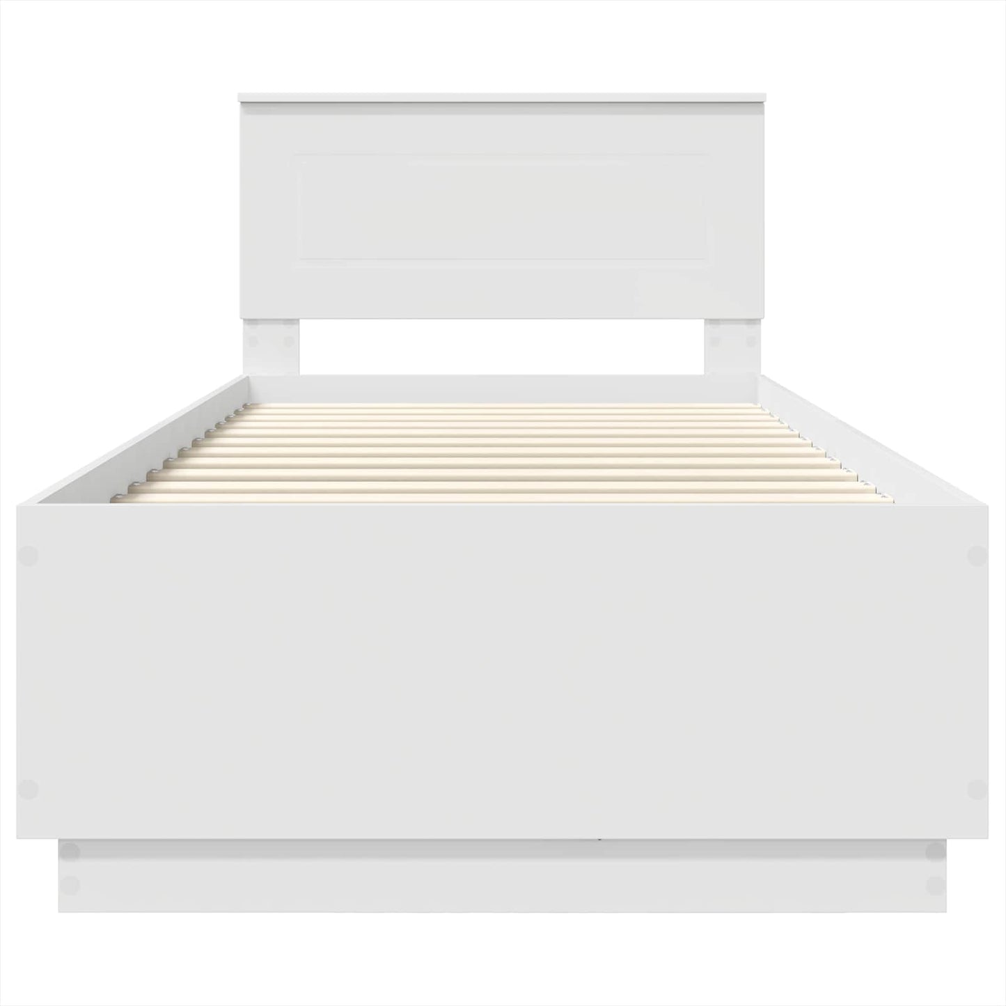 Sengestamme med hodegjerde Hvit 100 x 200 cm Konstruert tre