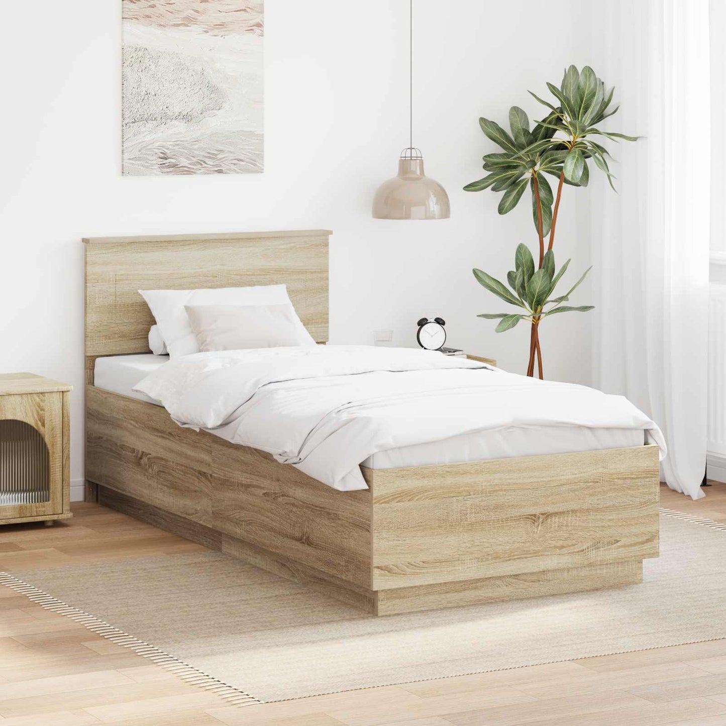 Sengestamme Sonoma eik 100 x 200 cm Konstruert tre