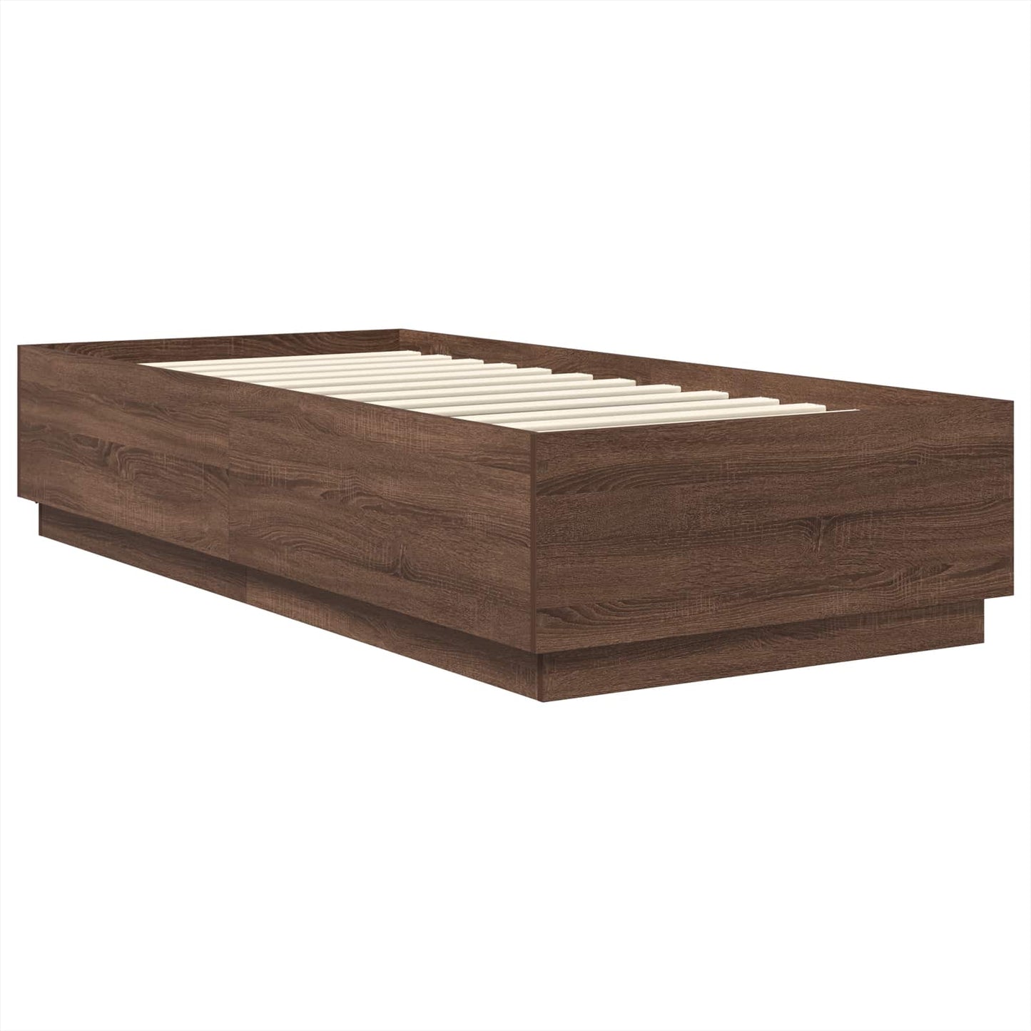 Sengestamme med hodegjerde Brun eik 70 x 190 cm Konstruert tre