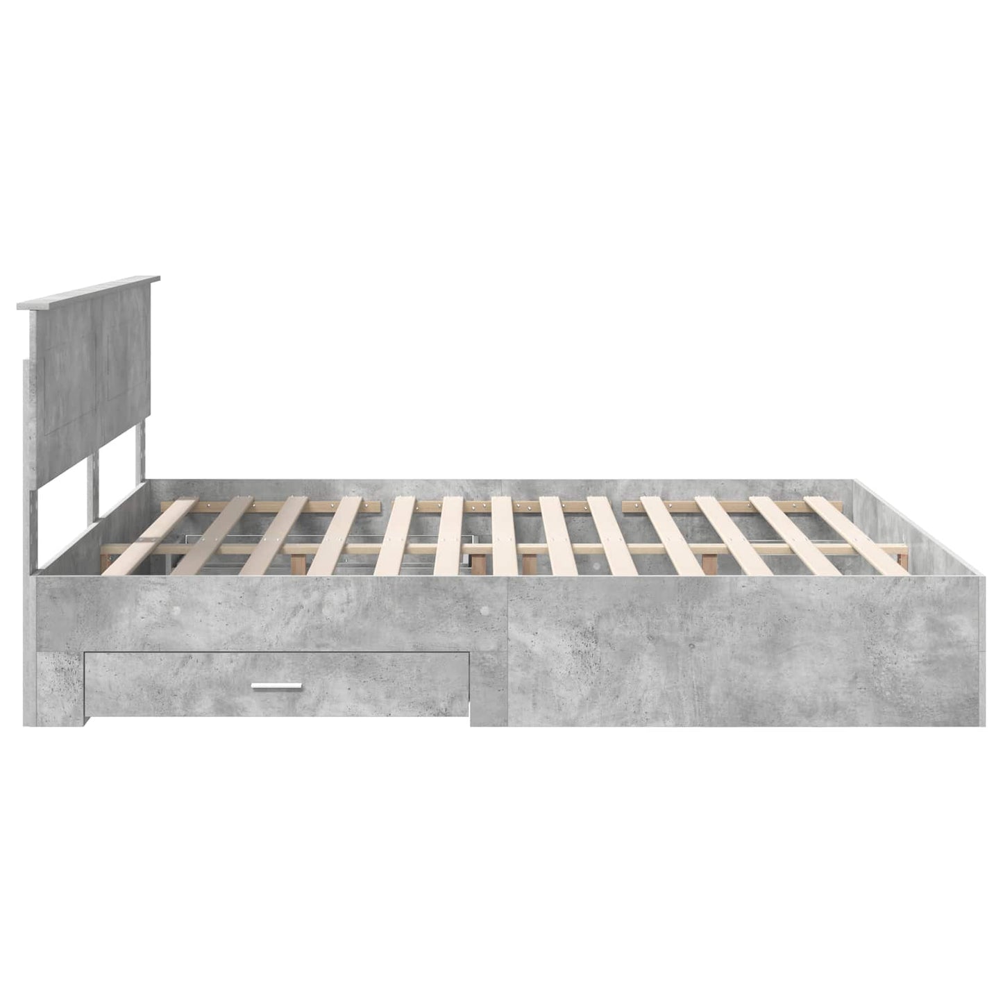 Sengestamme med skuff Betonggrå 200 x 200 cm Konstruert tre