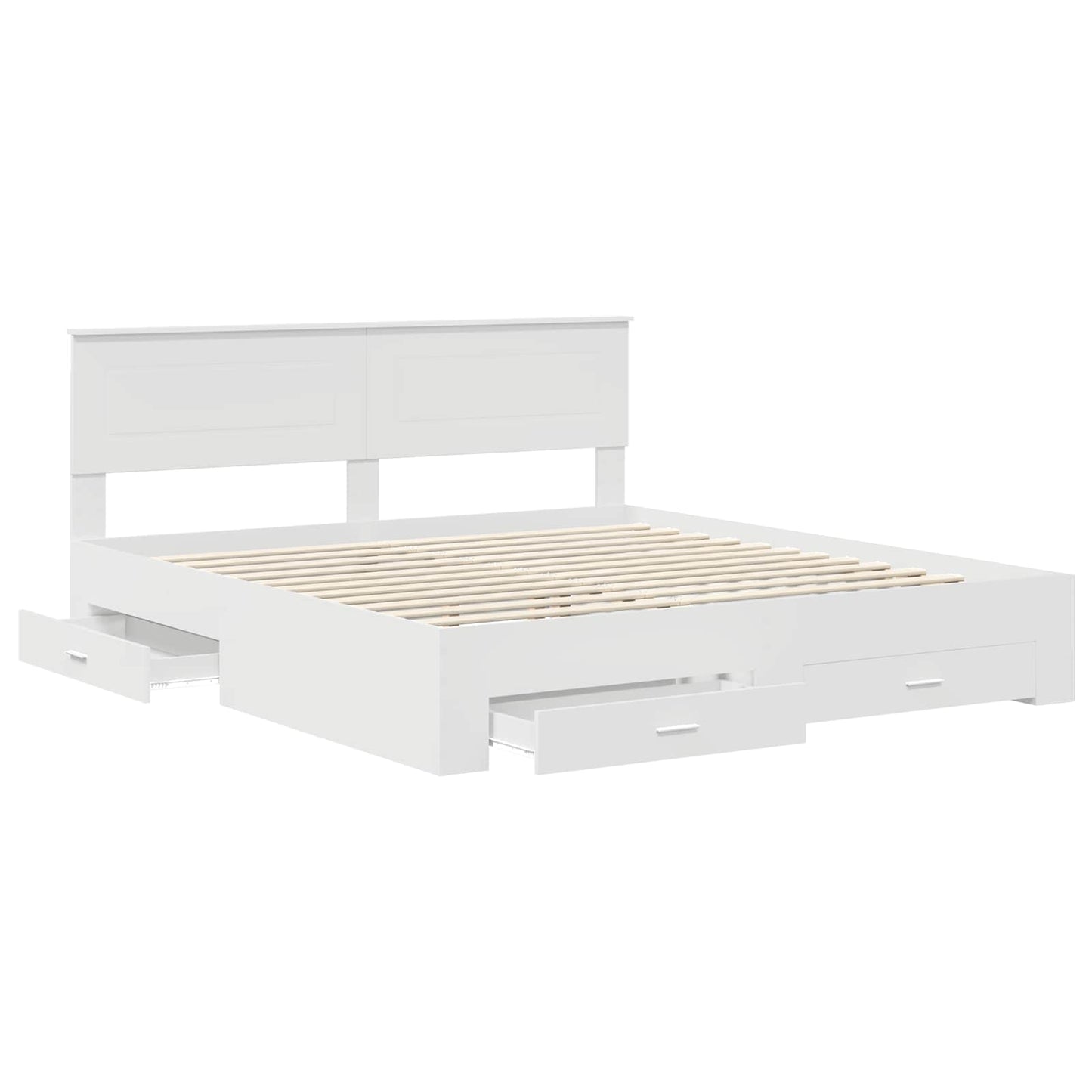 Sengestamme med hodegjerde Hvit 180 x 200 cm Konstruert tre