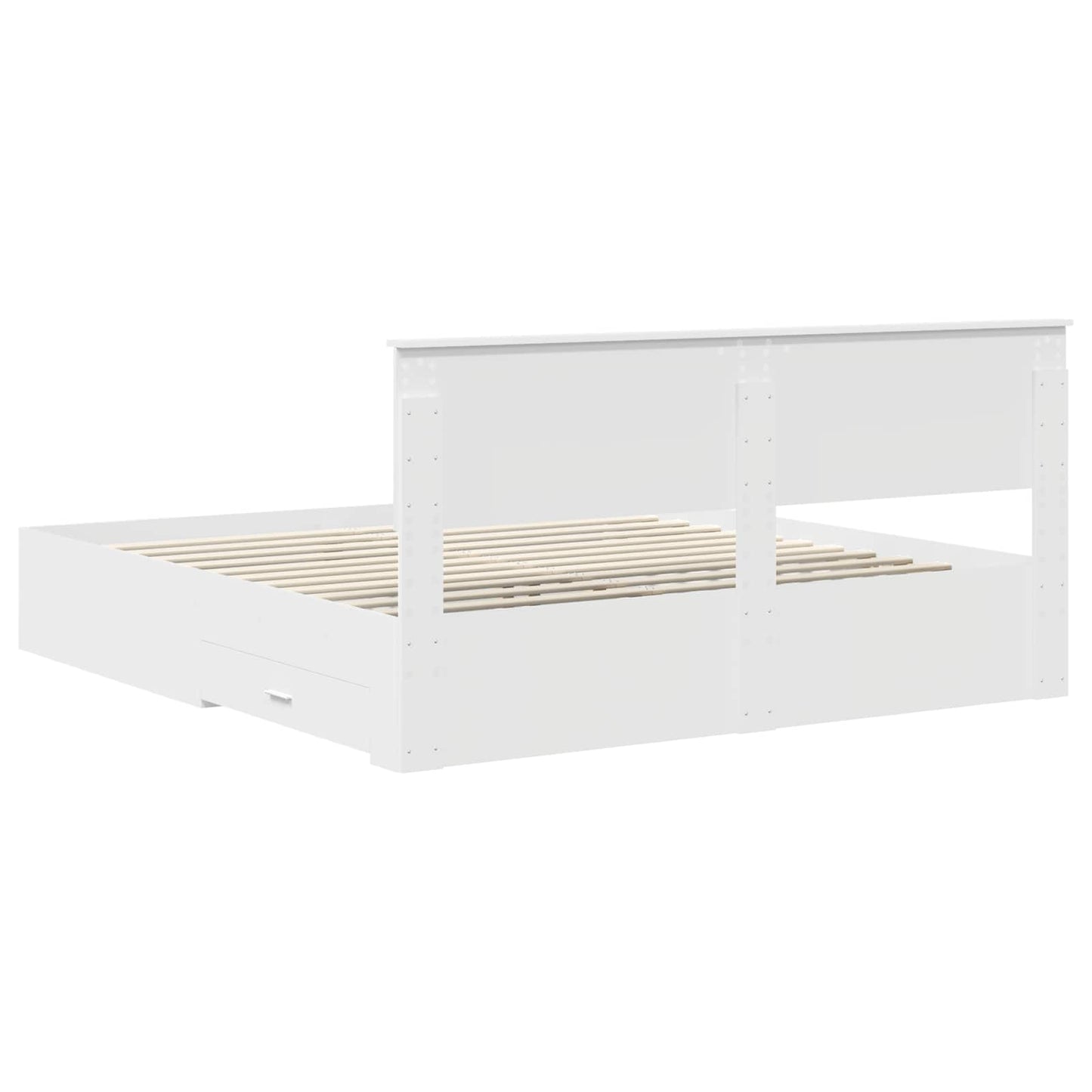 Sengestamme med hodegjerde Hvit 180 x 200 cm Konstruert tre