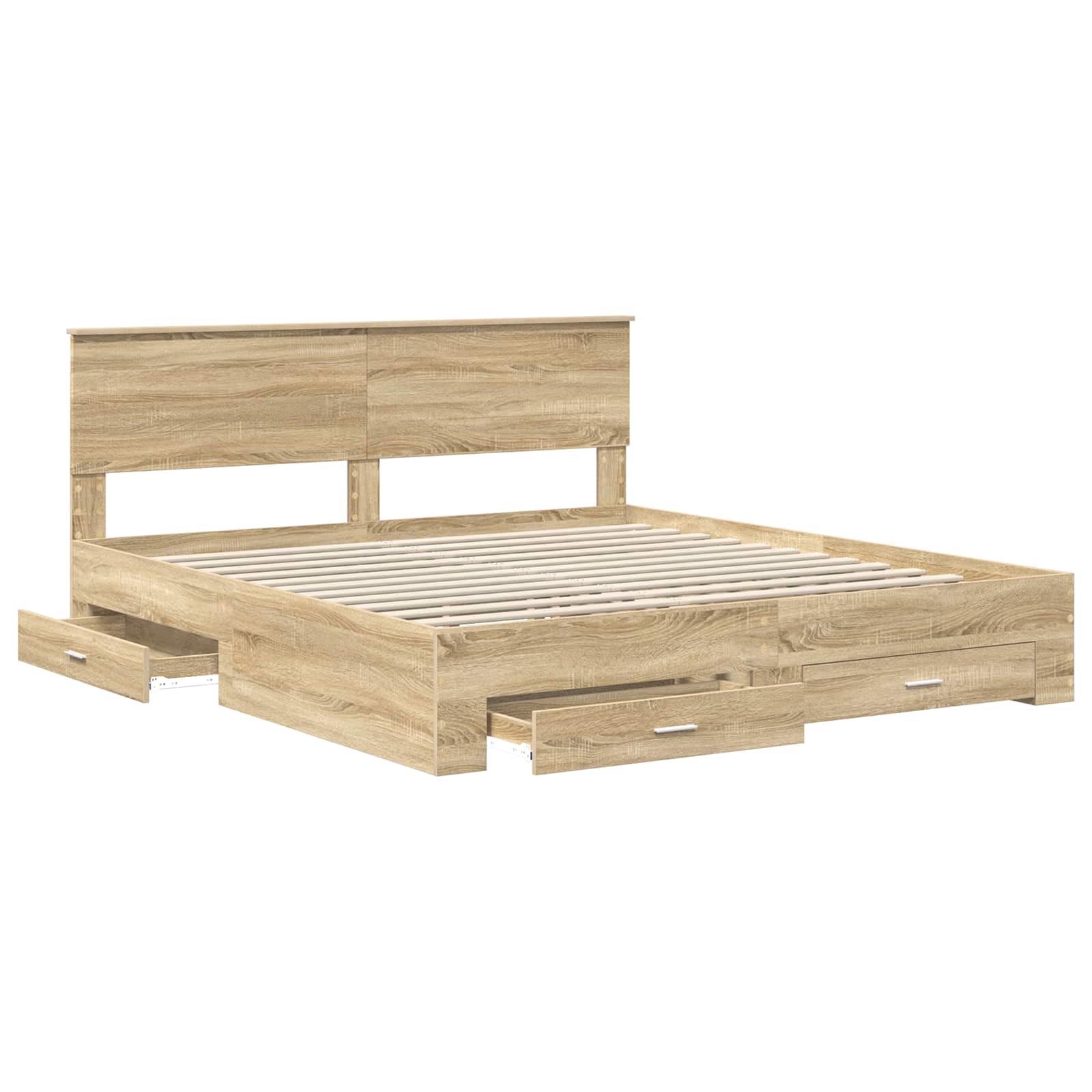 Sengestamme med skuff Sonoma eik 180 x 200 cm Konstruert tre