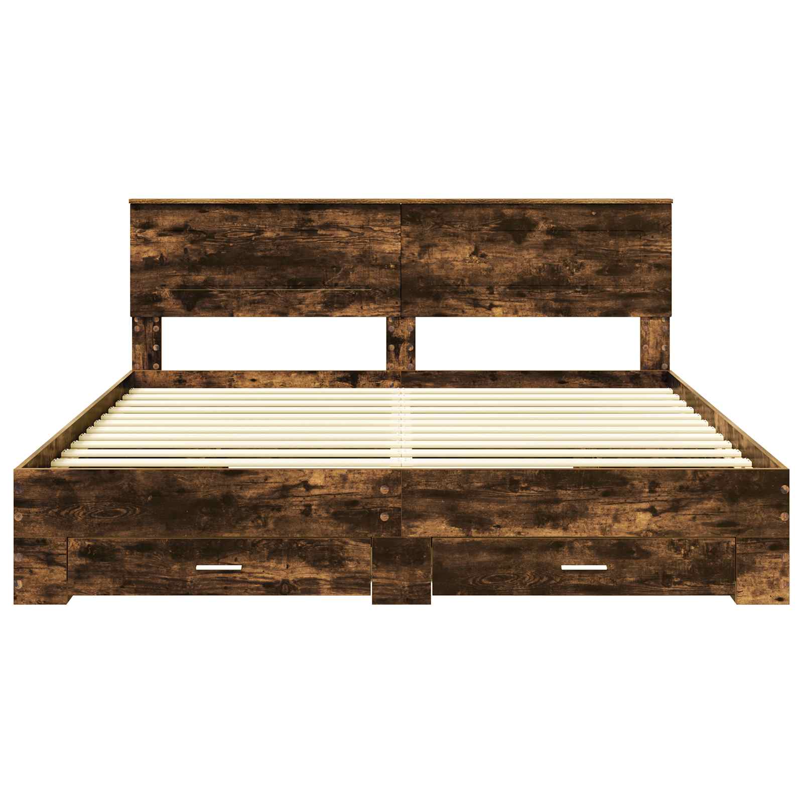 Sengestamme med hodegjerde Røkt eik 180 x 200 cm Konstruert tre