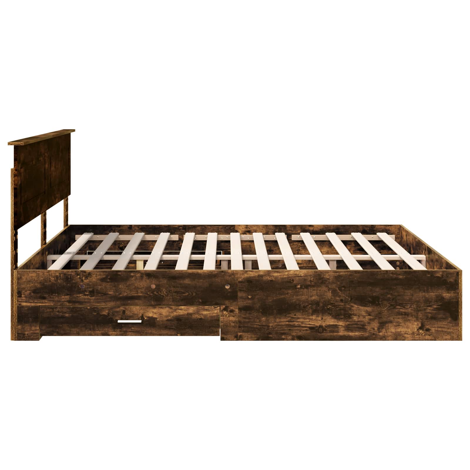 Sengestamme med hodegjerde Røkt eik 180 x 200 cm Konstruert tre