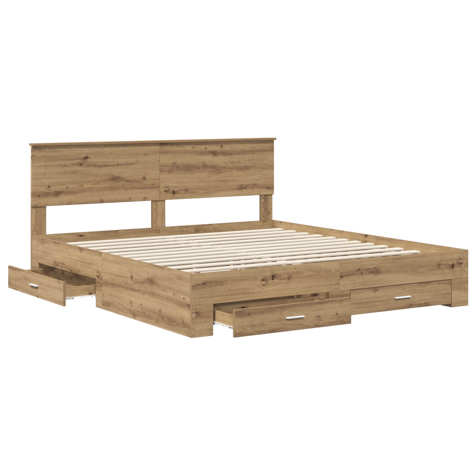 Sengestamme med skuff Artisan Eik 180 x 200 cm Konstruert tre