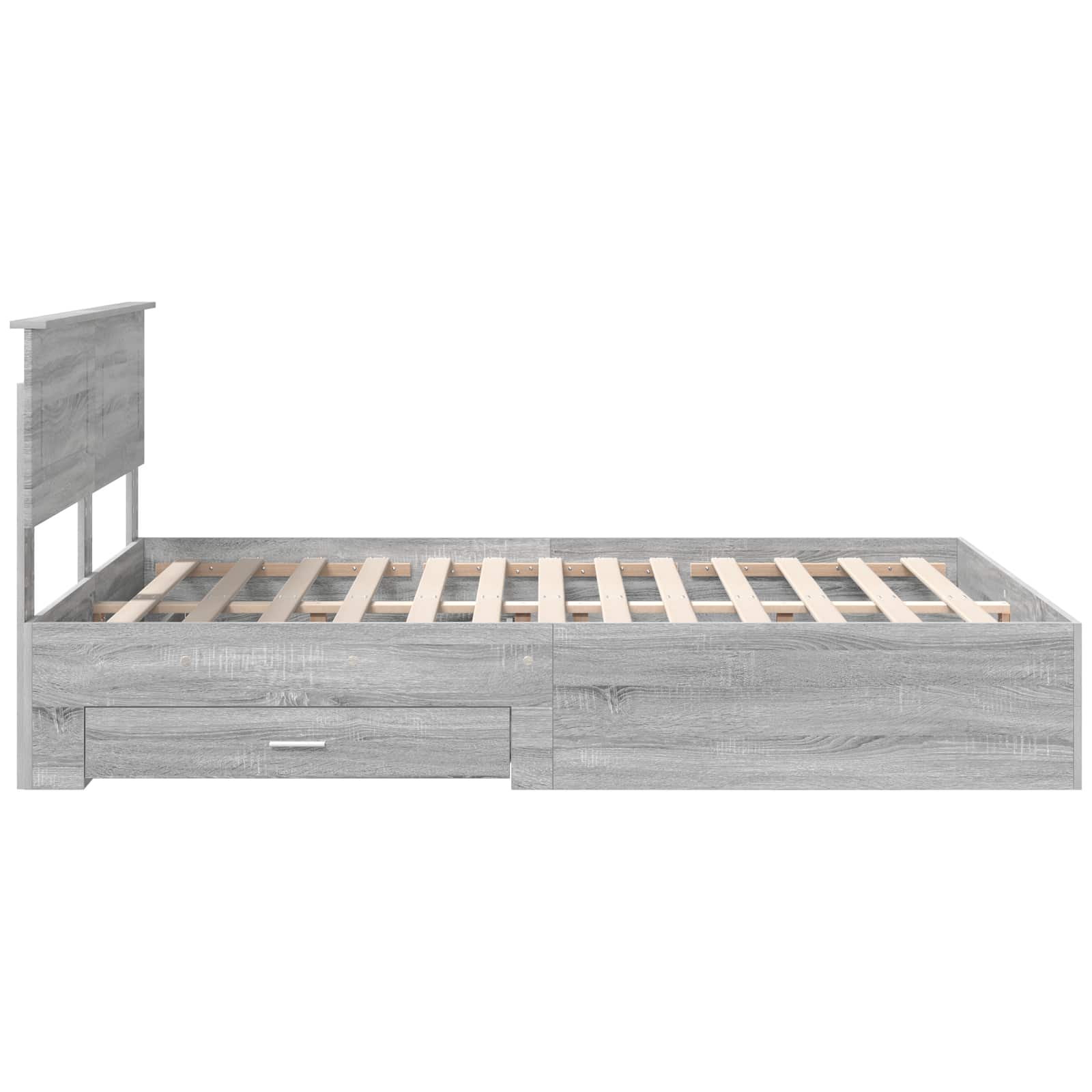 Sengestamme med skuff Grå Sonoma 160 x 200 cm Konstruert tre