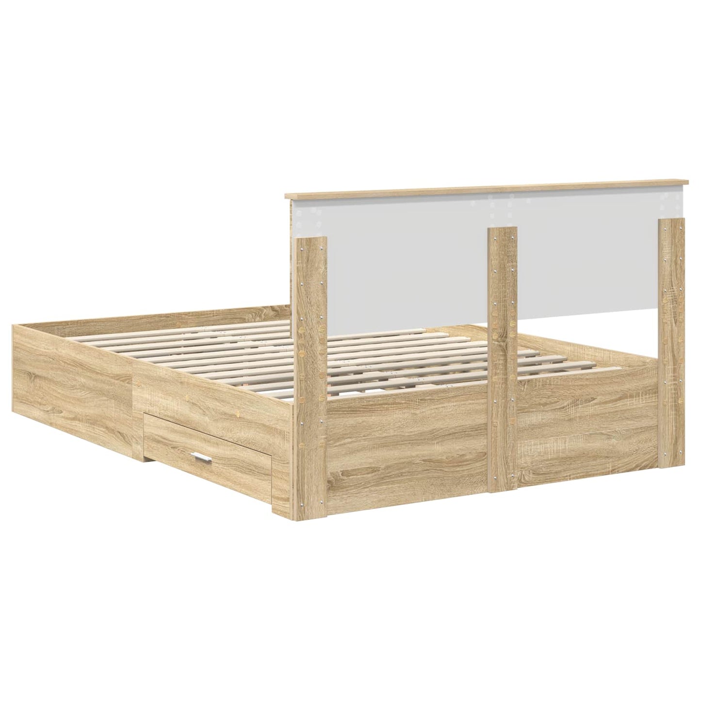 Sengestamme med skuff Sonoma eik 150 x 200 cm Konstruert tre