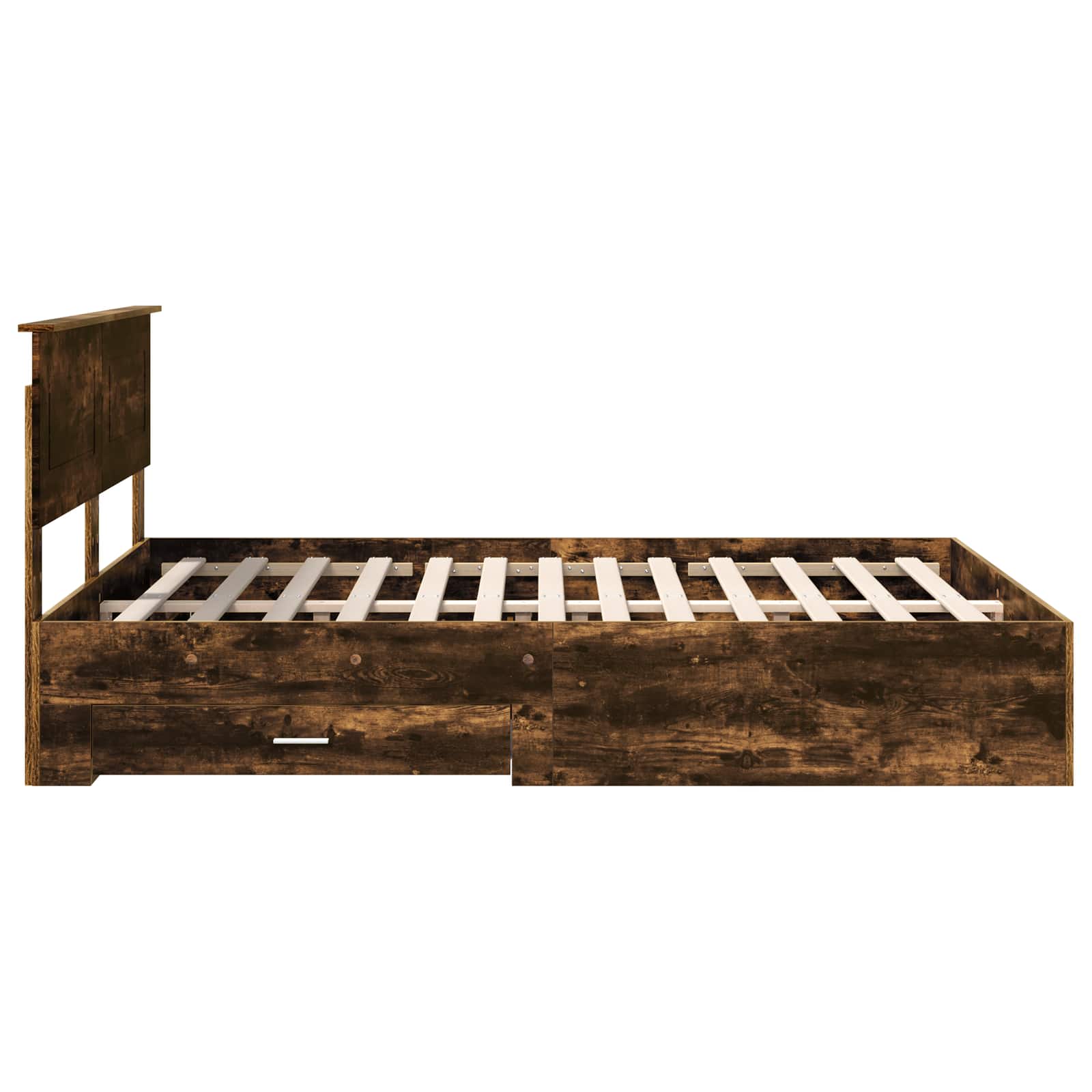 Sengestamme med hodegjerde Røkt eik 150 x 200 cm Konstruert tre