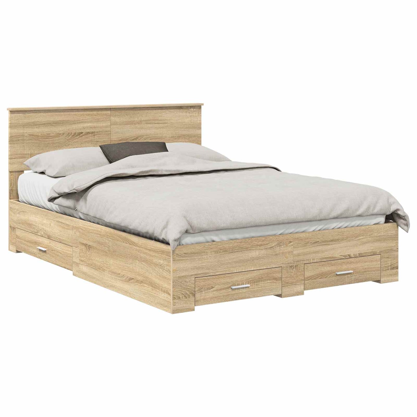 Sengestamme med skuff Sonoma eik 140 x 190 cm Konstruert tre