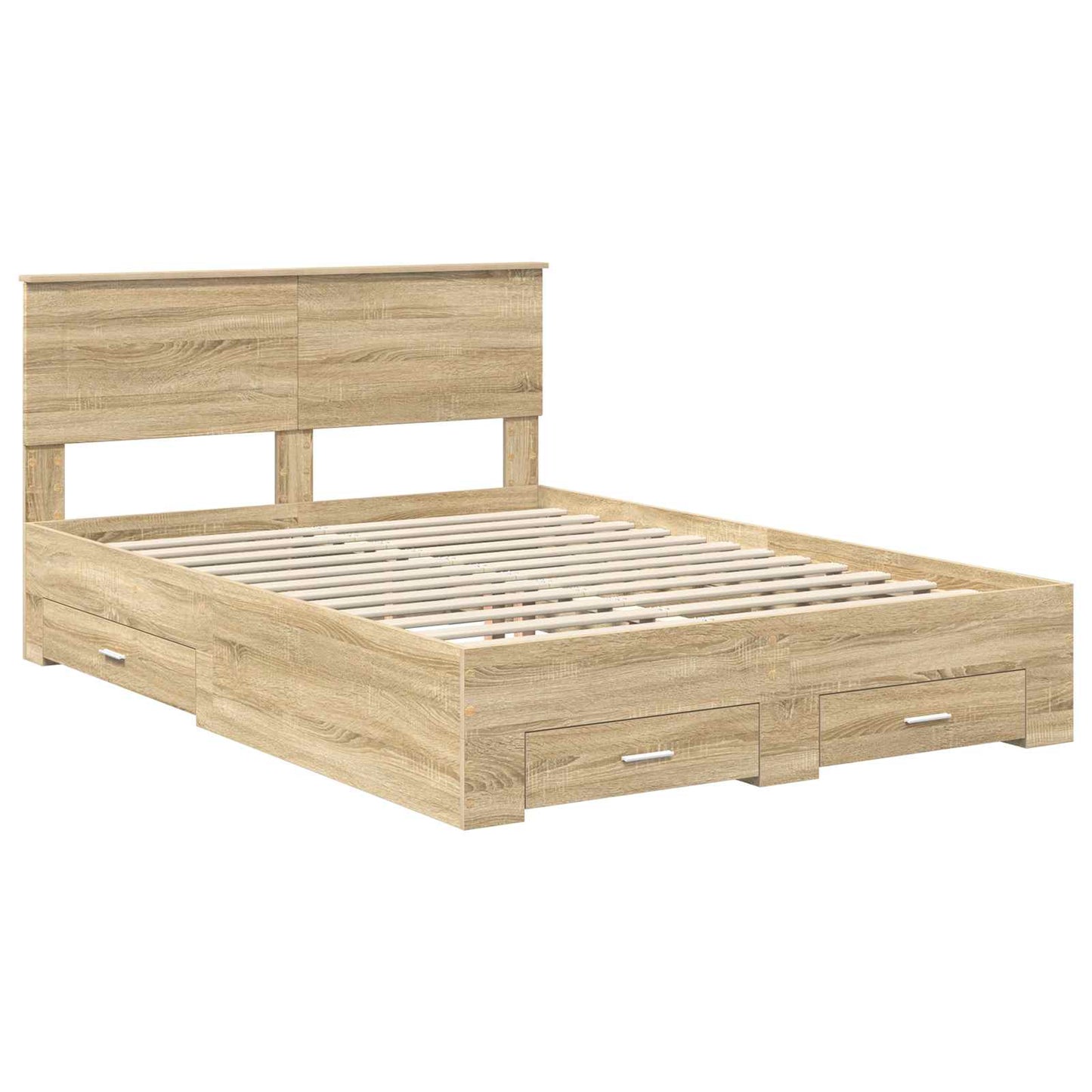 Sengestamme med skuff Sonoma eik 140 x 190 cm Konstruert tre