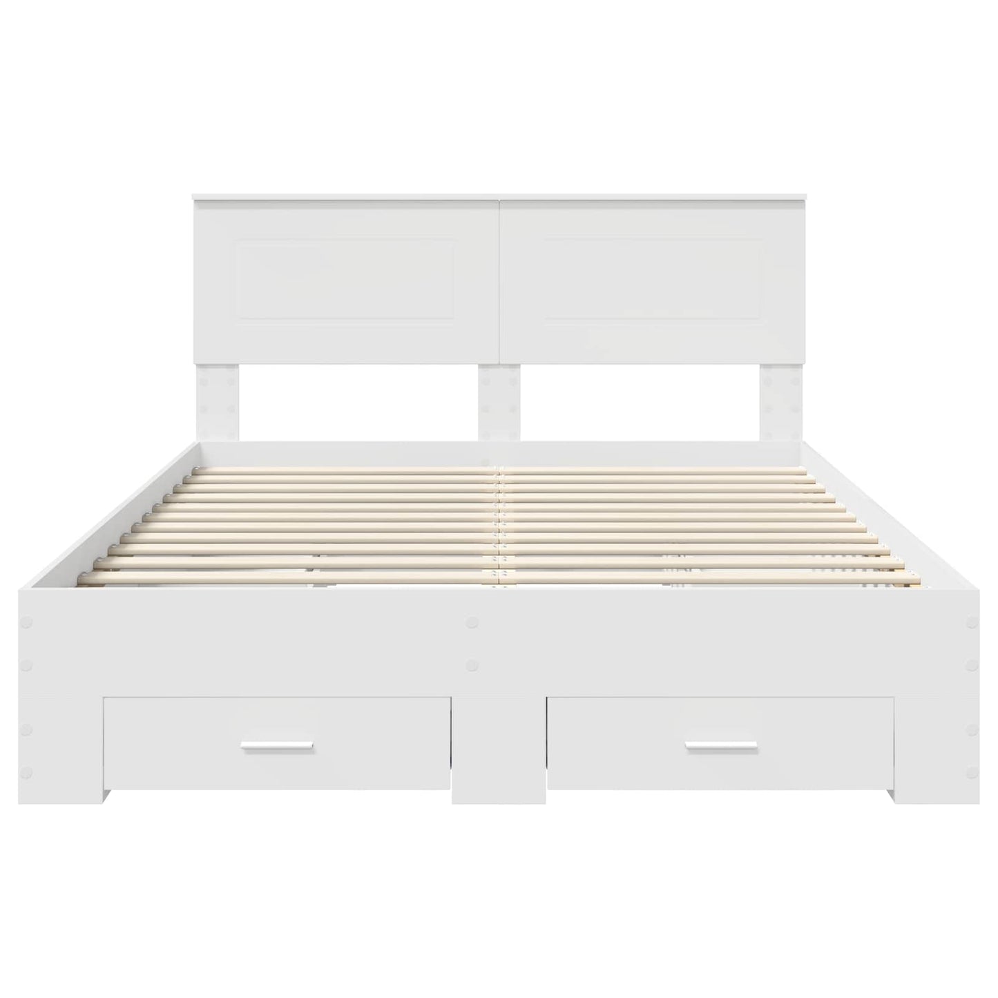 Sengestamme med hodegjerde Hvit 140 x 200 cm Konstruert tre