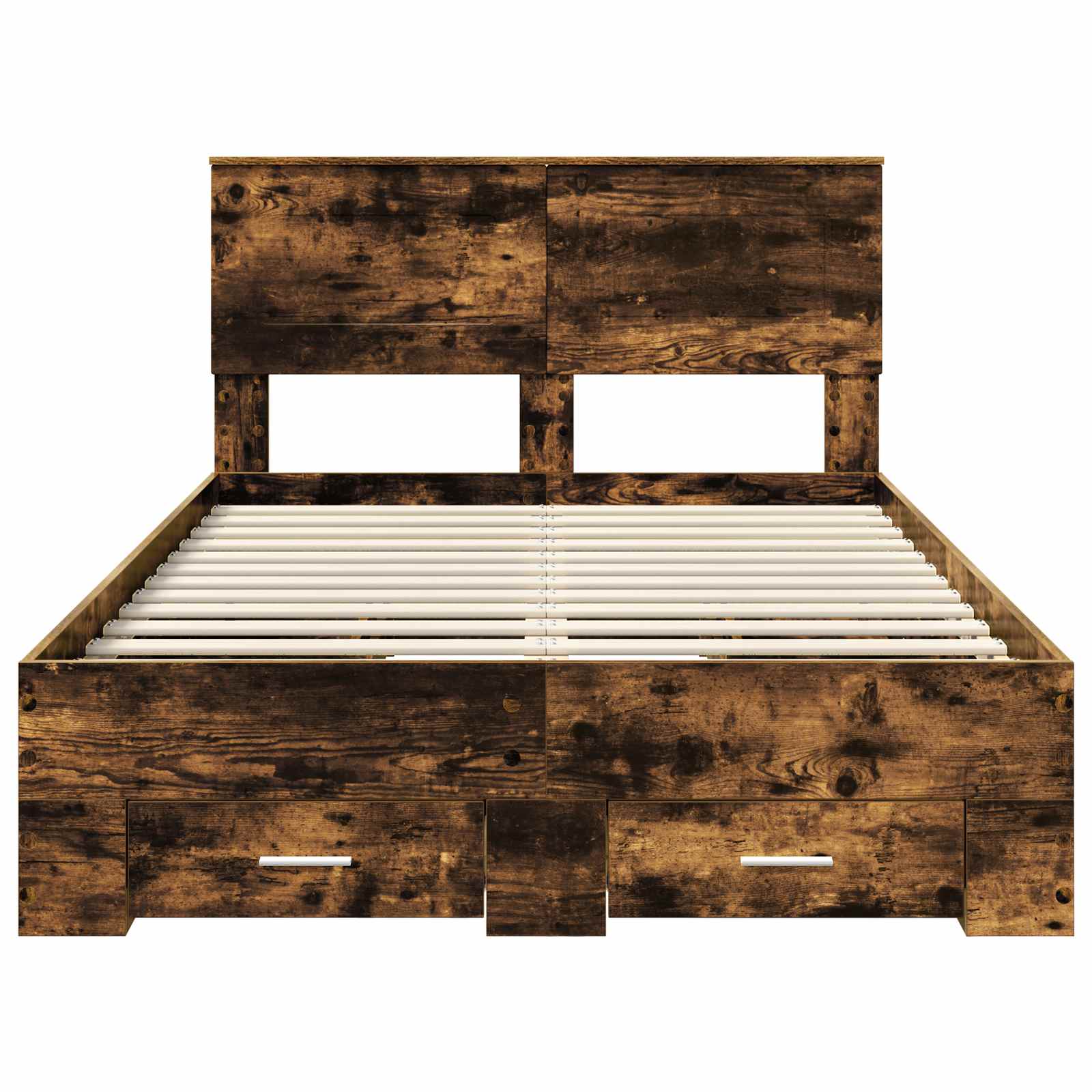 Sengestamme med hodegjerde Røkt eik 135 x 190 cm Konstruert tre