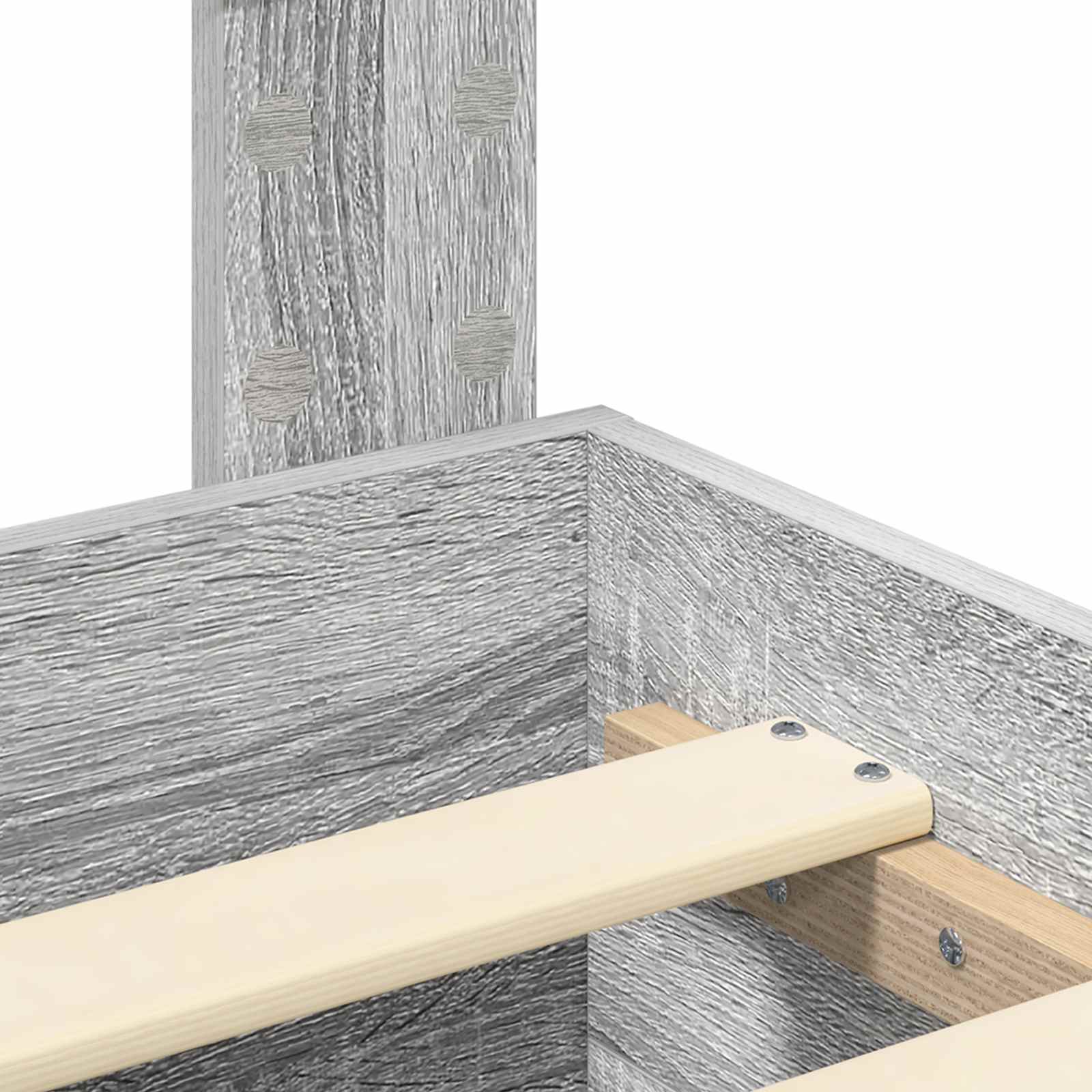 Sengestamme med skuff Grå Sonoma 135 x 190 cm Konstruert tre