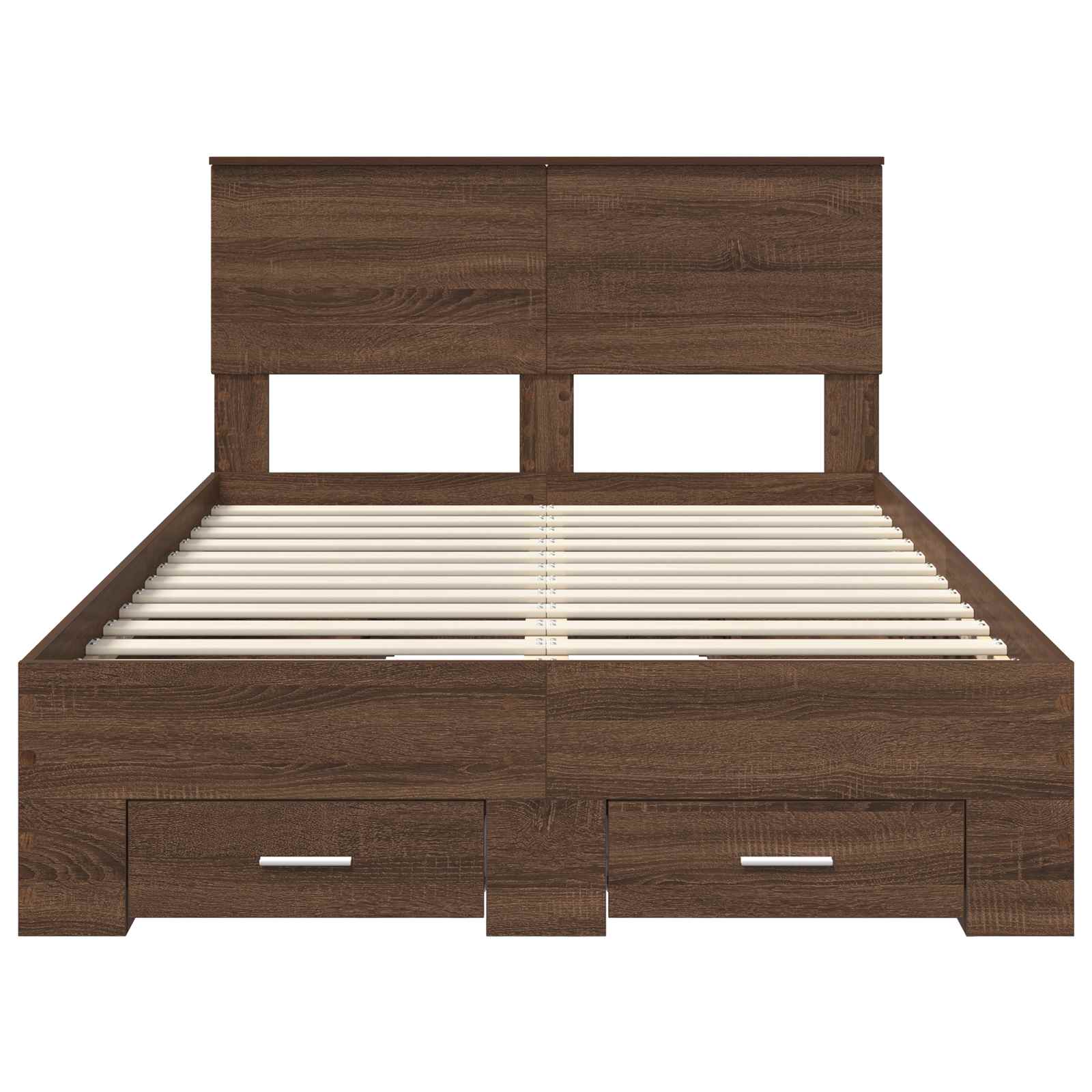 Sengestamme Brun Eik og Sølv 135 x 190 cm Konstruert tre